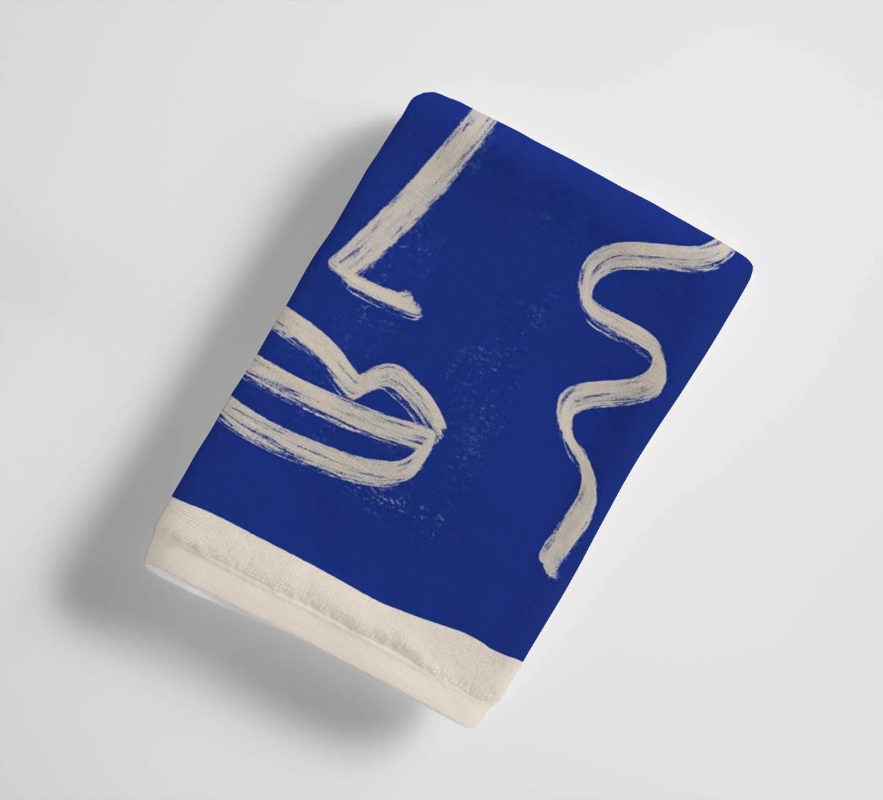 Abstract Face 23 Cobalt Blue towel by ThingDesign