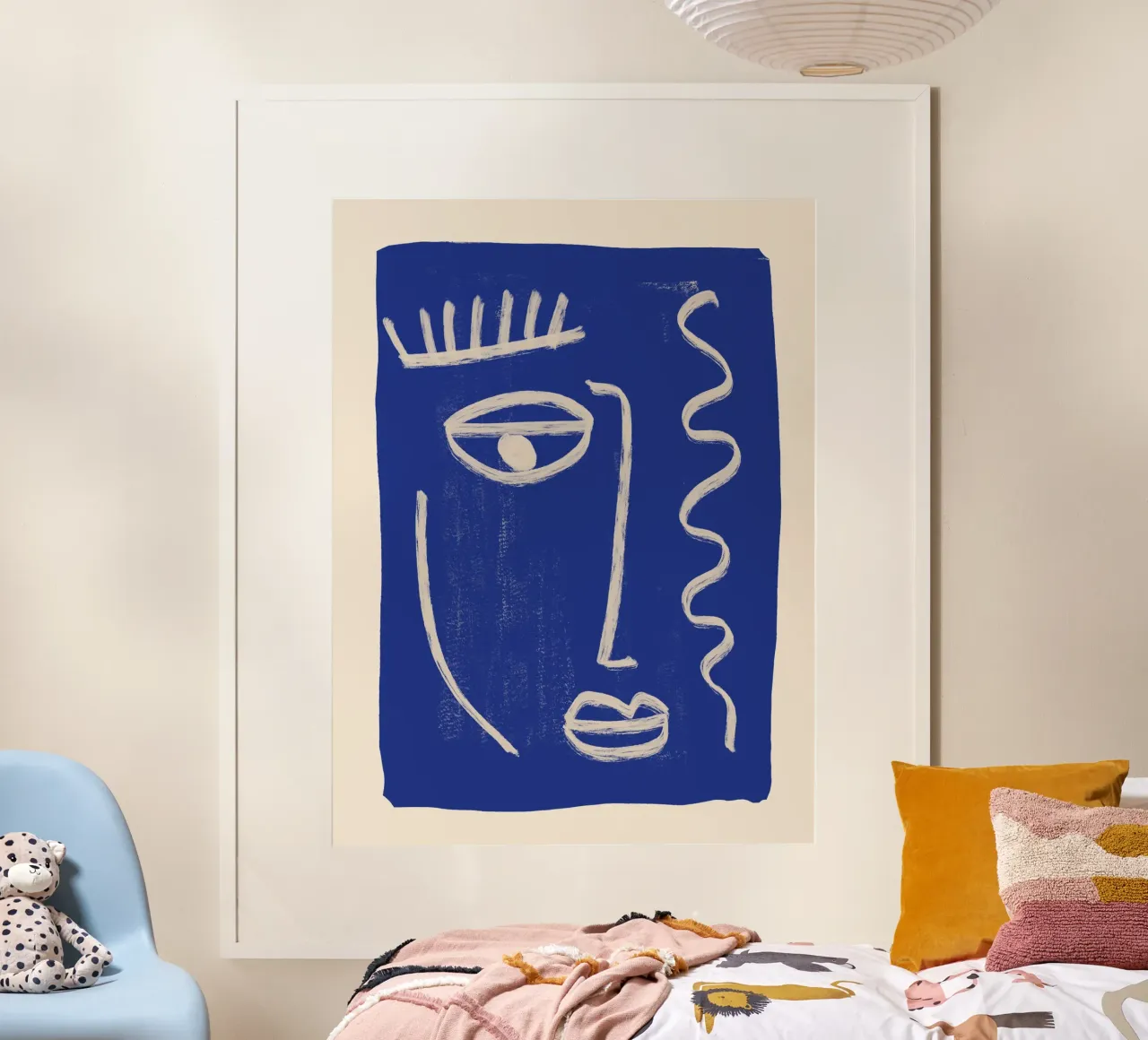 Visage abstrait 23 Bleu cobalt hahnemühle de ThingDesign