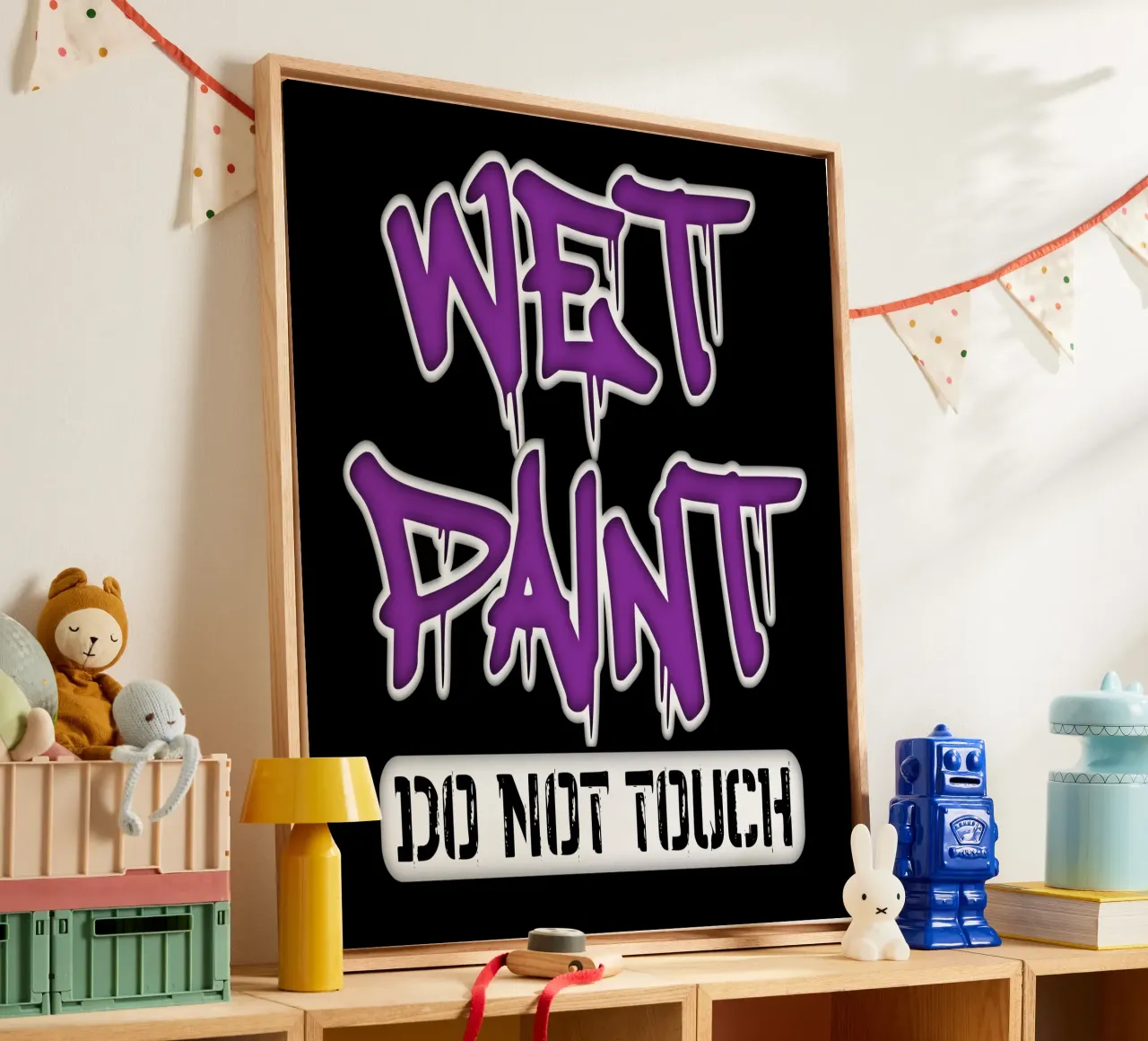 Wet Paint Do Not Touch canvas by sillyindustries