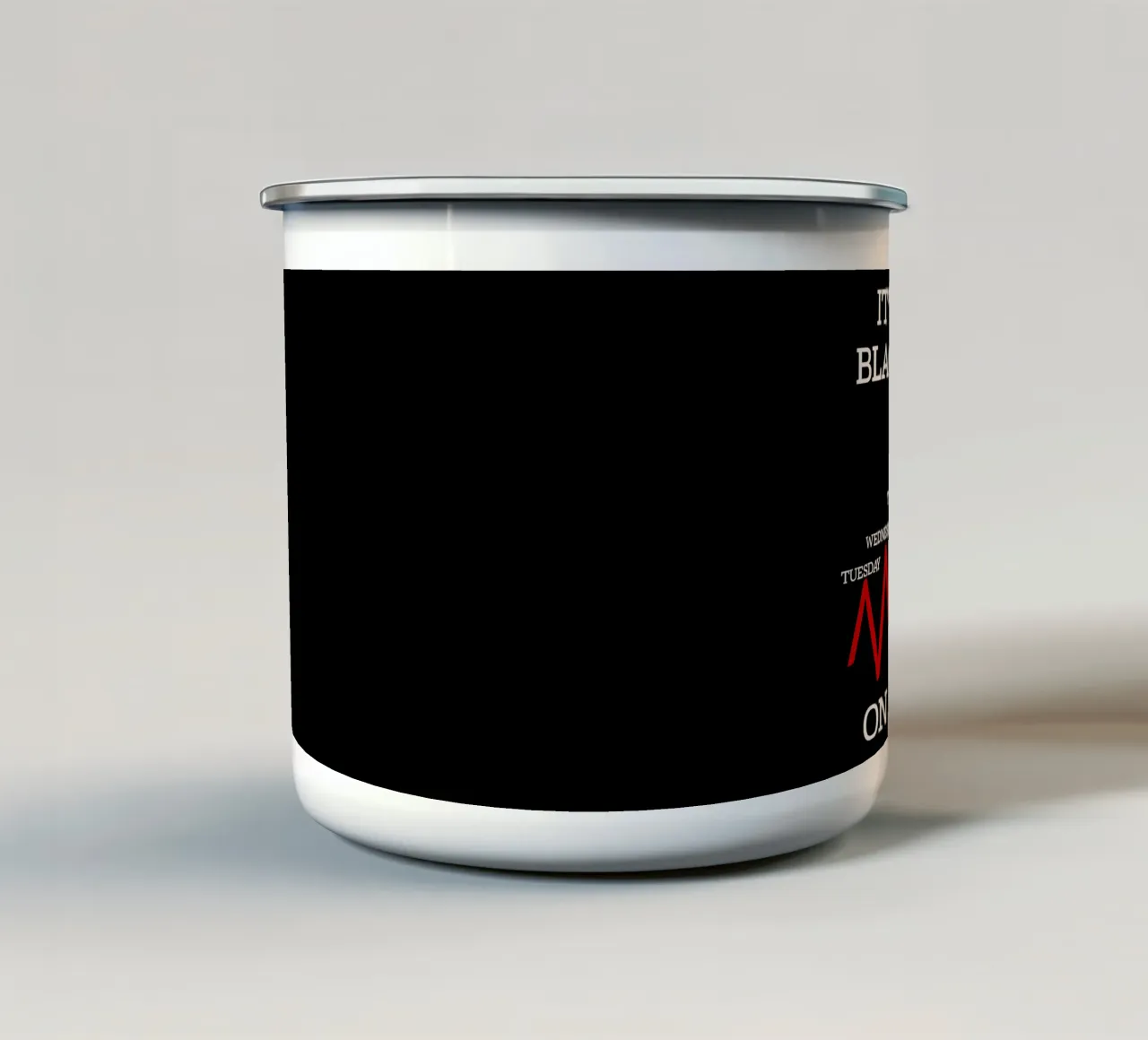 Odio i lunedì neri tazza in smalto da sillyindustries