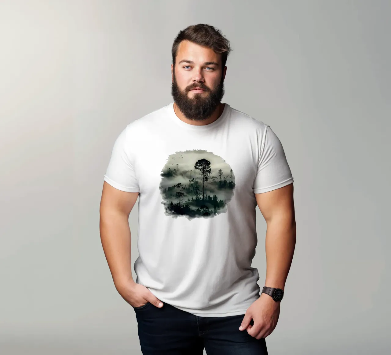 Mist emerge - sweeping hills, icon t-shirt da The Quiet Senju