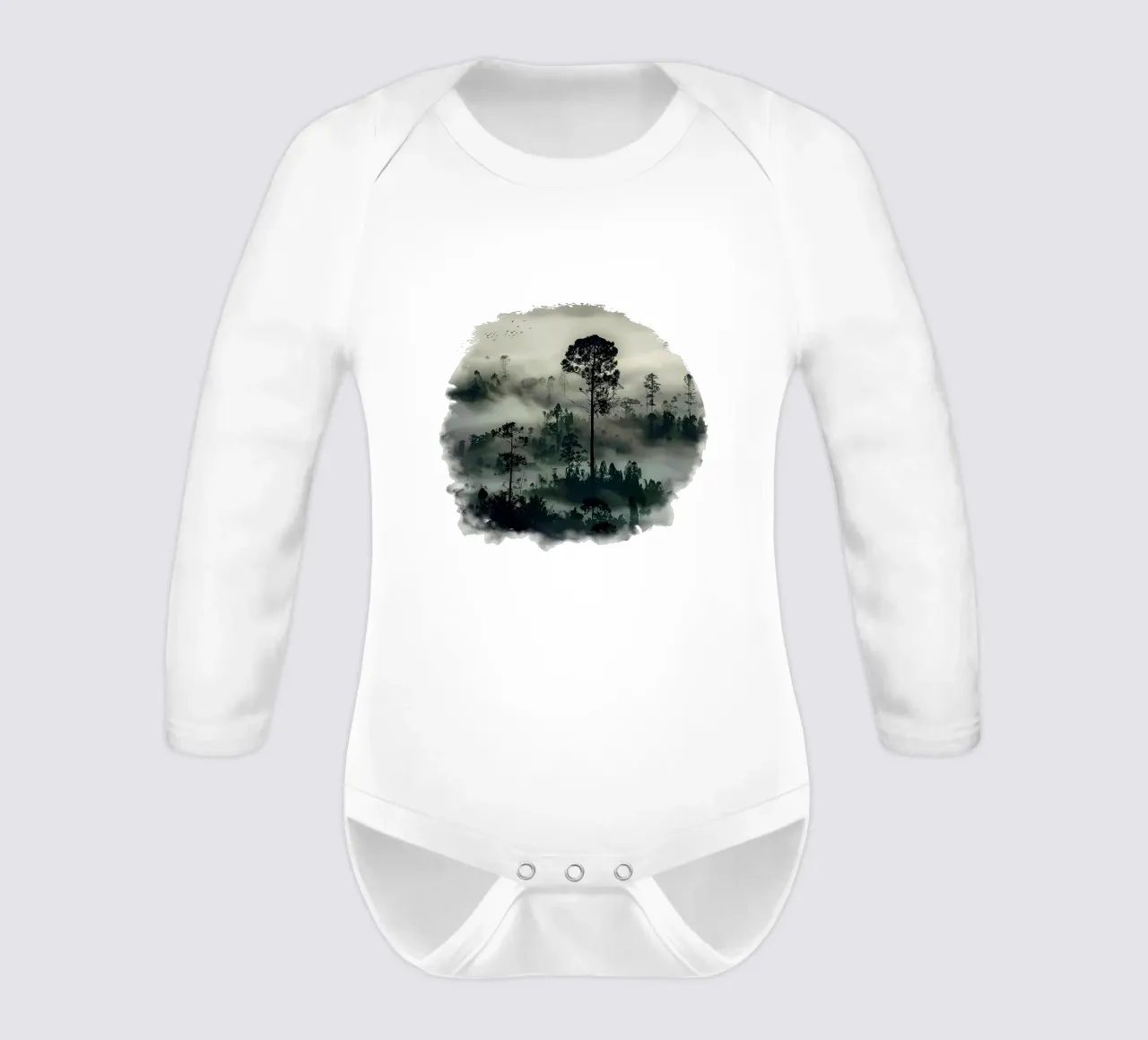 Mist emerge - sweeping hills, icon body neonato maniche lunghe da The Quiet Senju