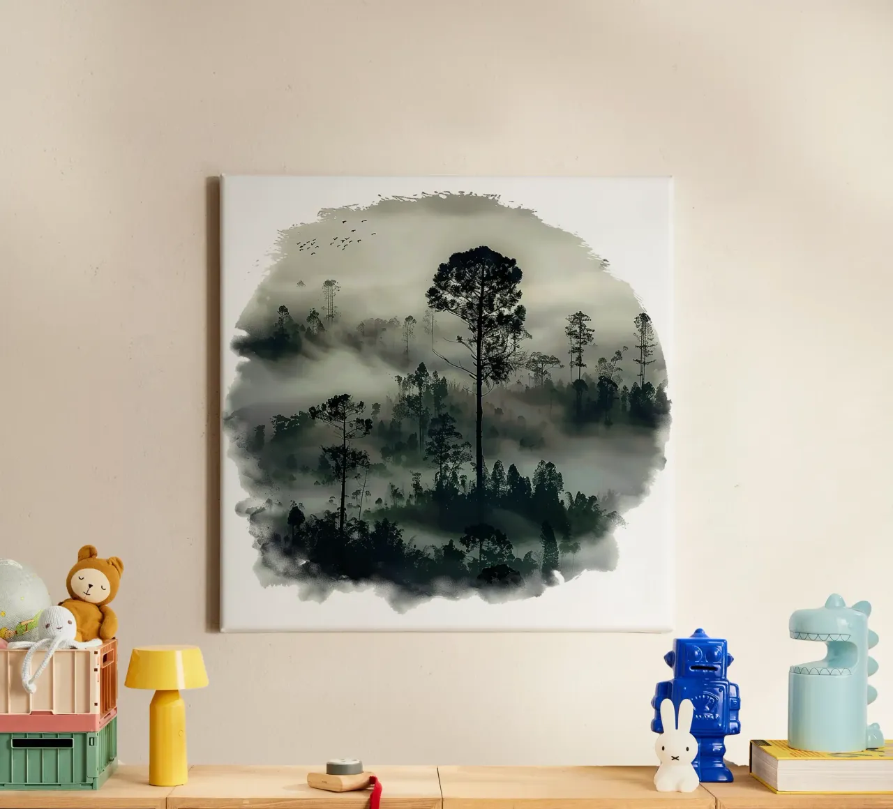 Mist emerge - sweeping hills, icon tela con Cornice a cassetta da The Quiet Senju