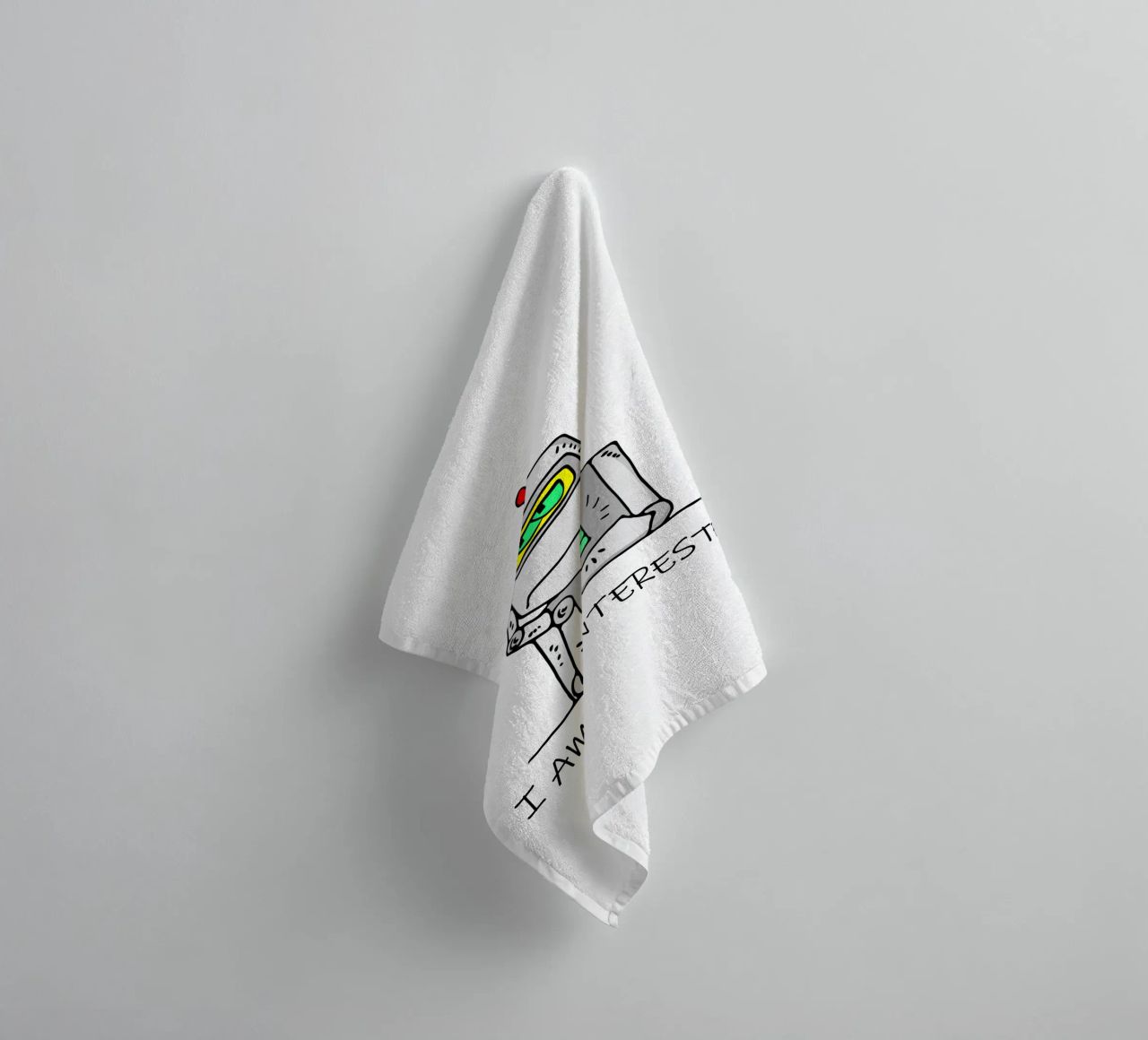 Disinterested Robot towel by sillyindustries