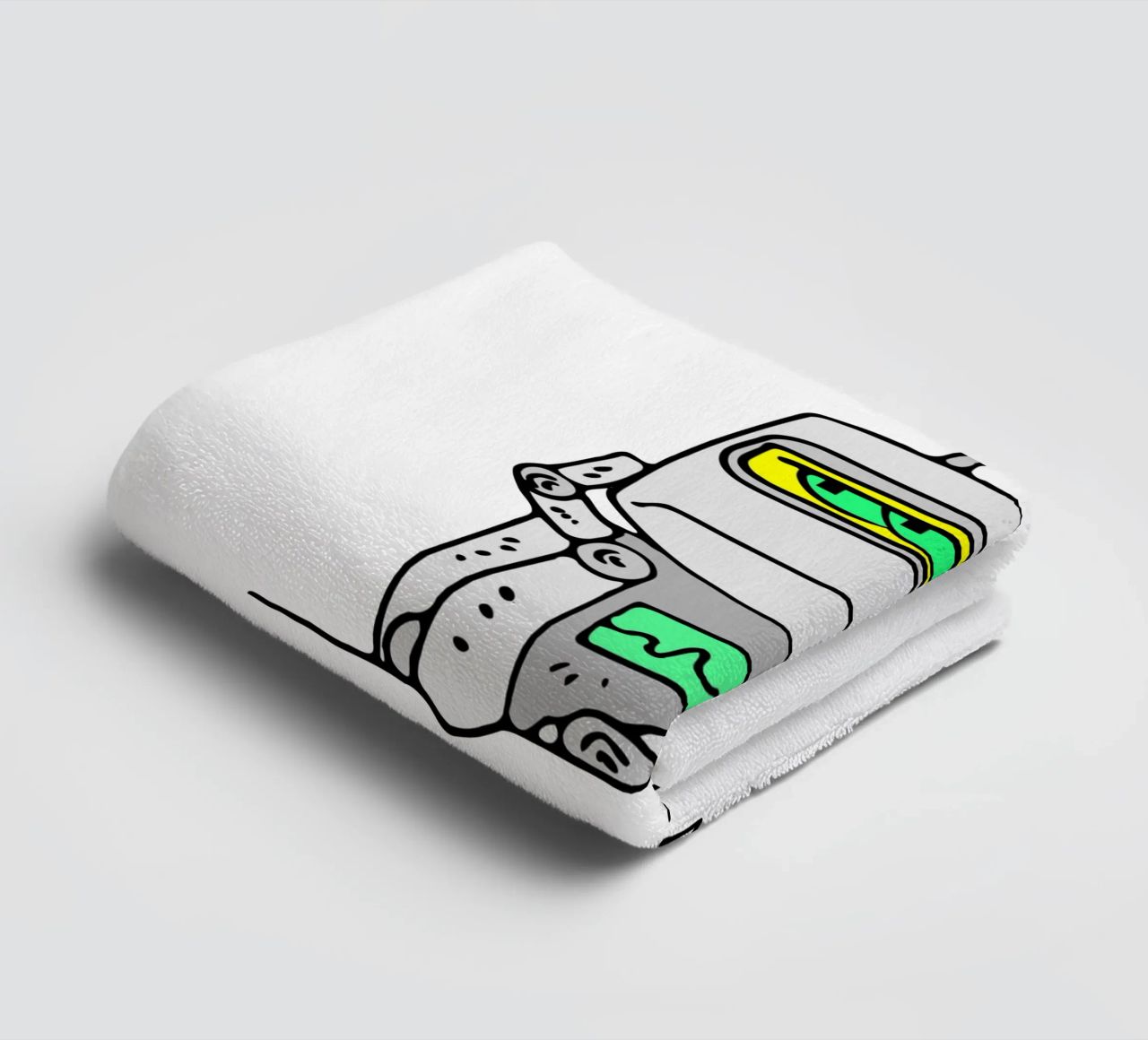 Disinterested Robot towel by sillyindustries