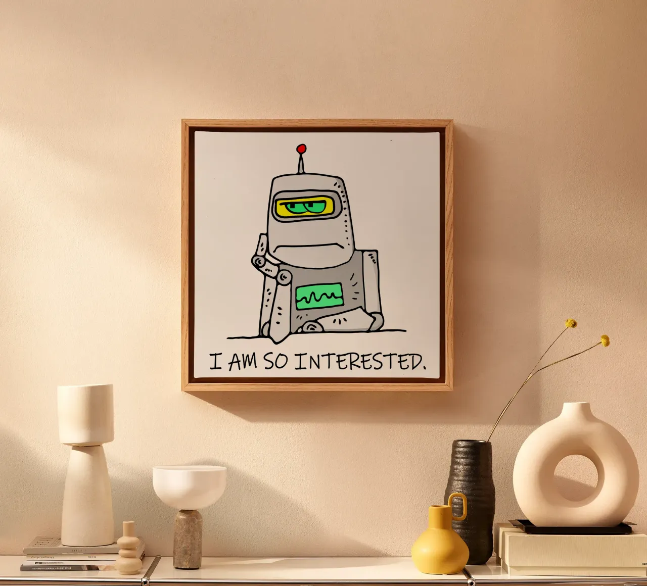 Disinterested Robot canvas by sillyindustries
