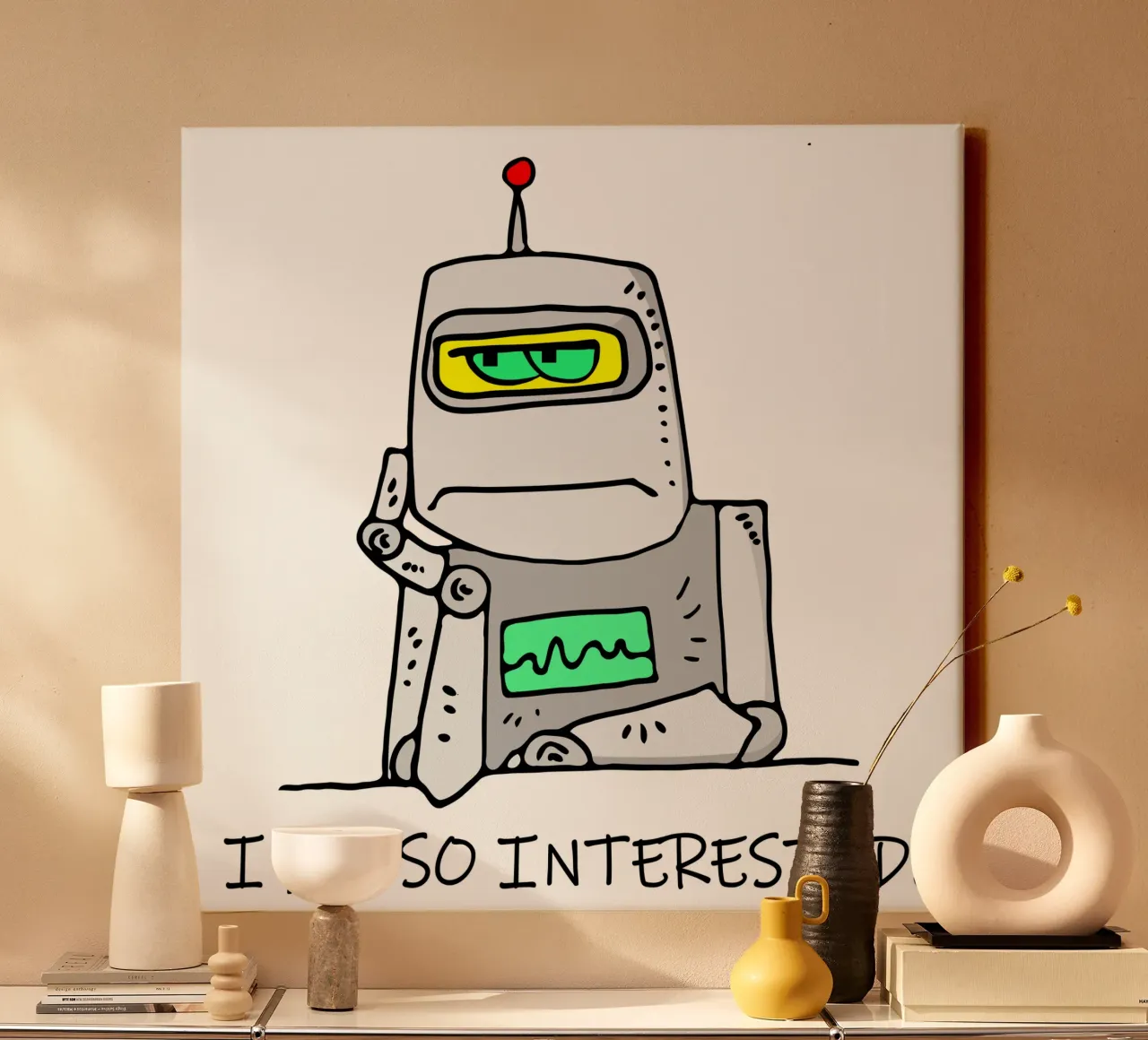 Disinterested Robot canvas by sillyindustries