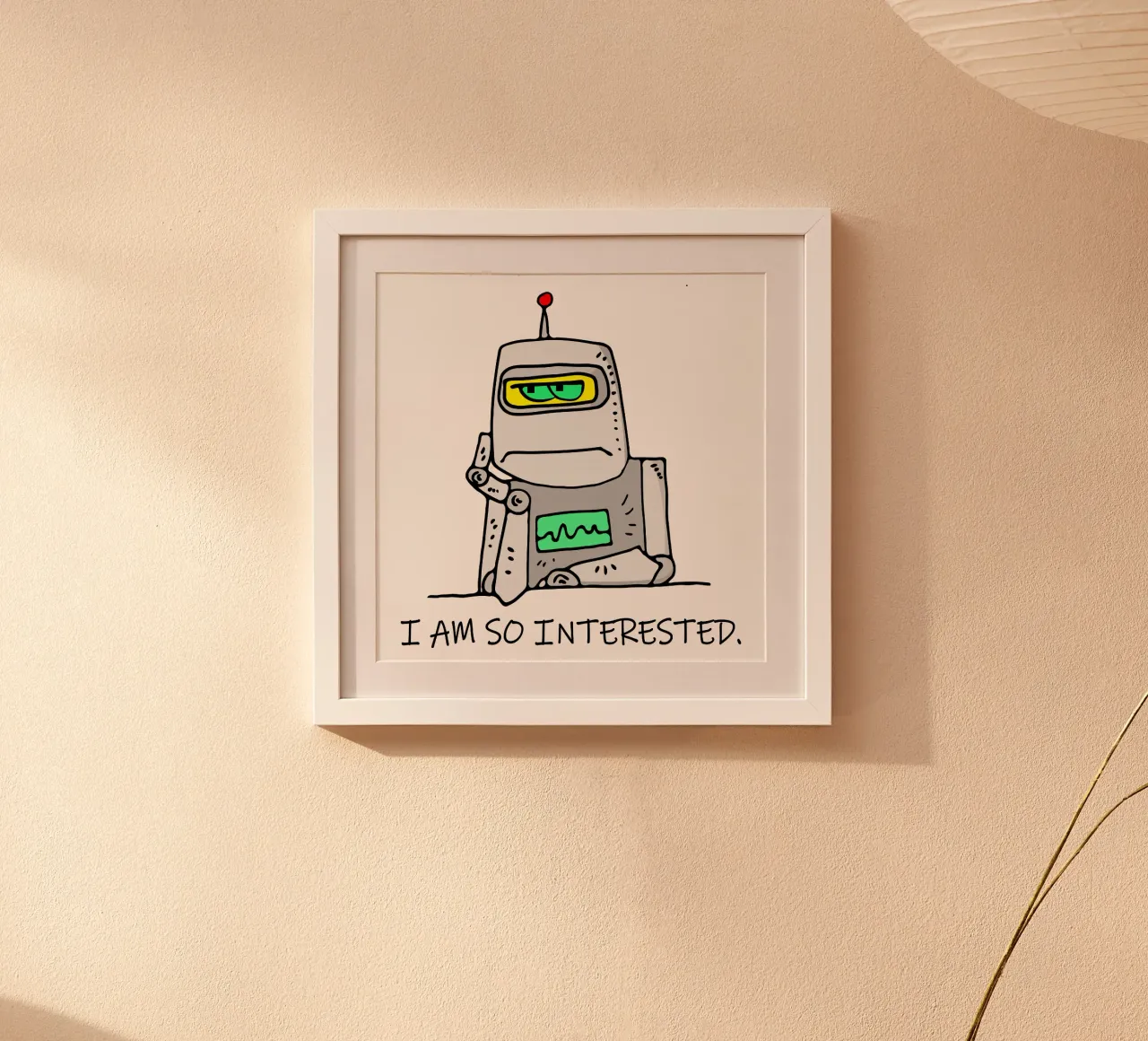 Robot desinteresado poster con marco de aluminio de sillyindustries
