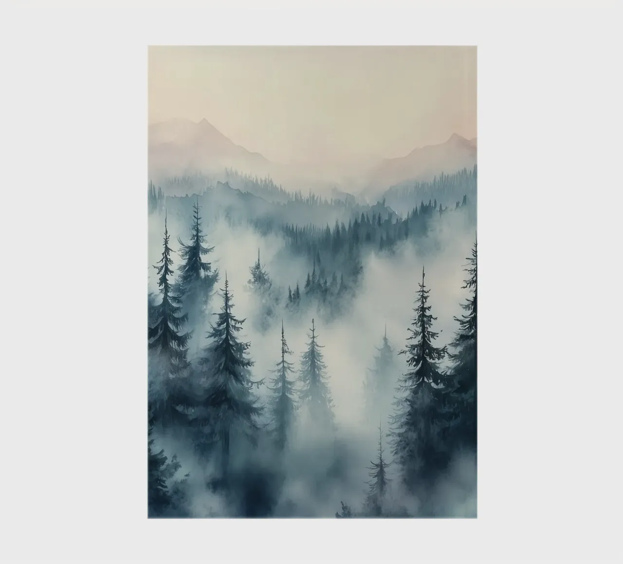 Mountain landscape in mystic fog notebook by Carinaprint