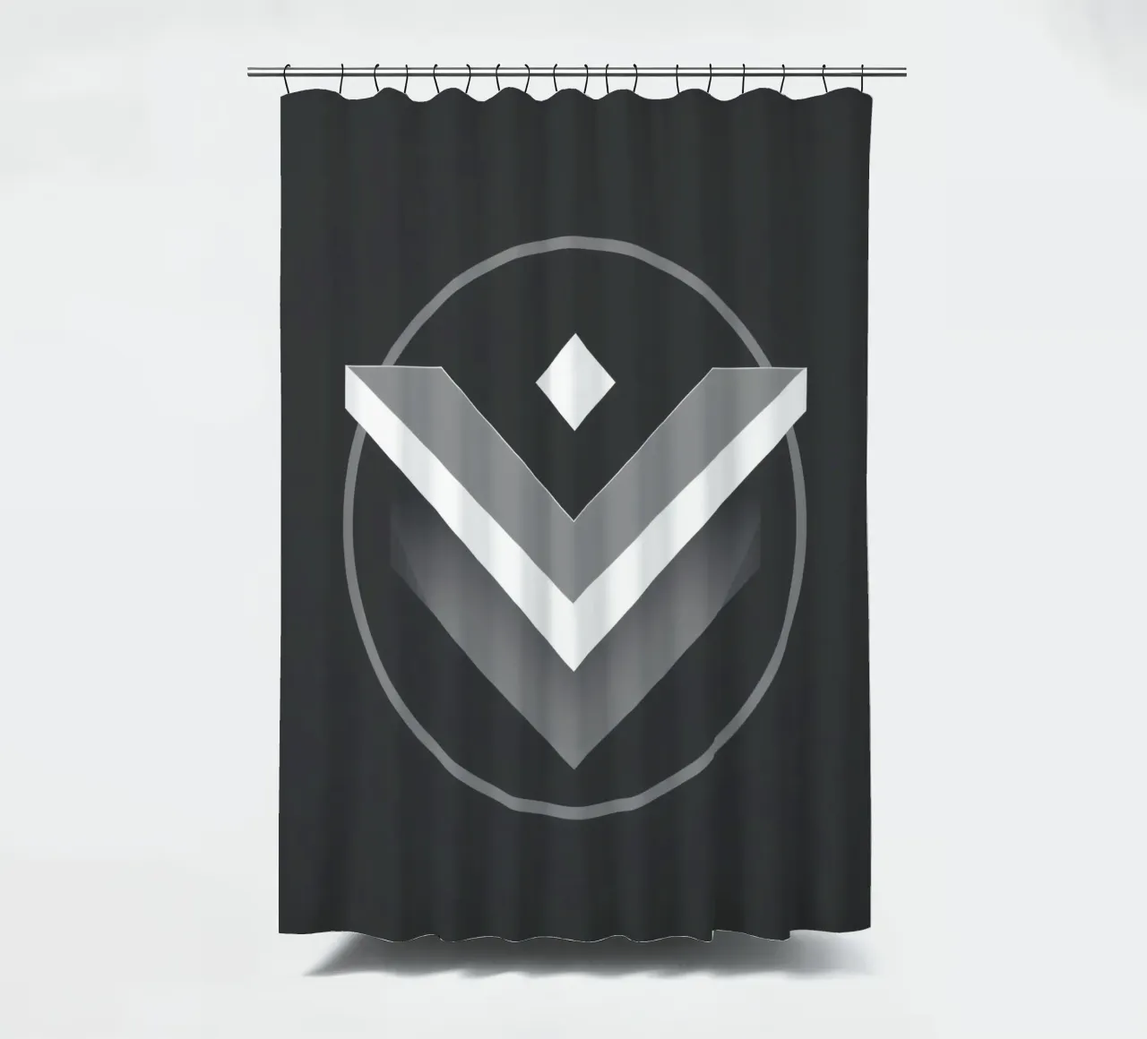 Visual representation of a geometric logo design featuring s shower curtain by DesignDoodle
