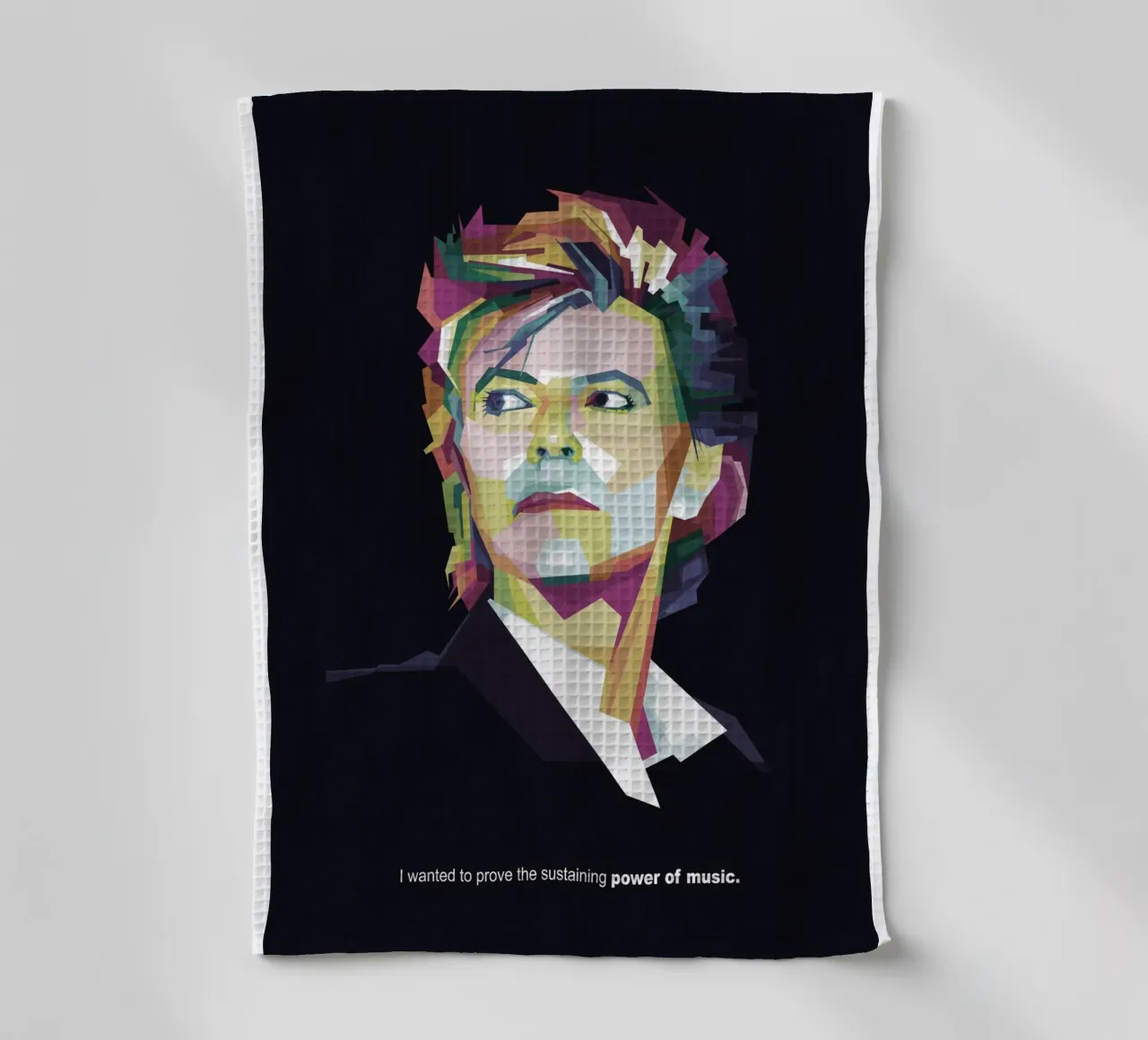 I wanted to prove the sustaining power of music tea towel by Alkahfsmart