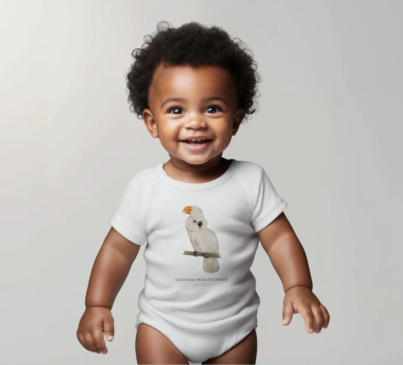 Molukkenkakadu oder Cacatua moluccensis Kurzarm Babybody von Vintagrafica