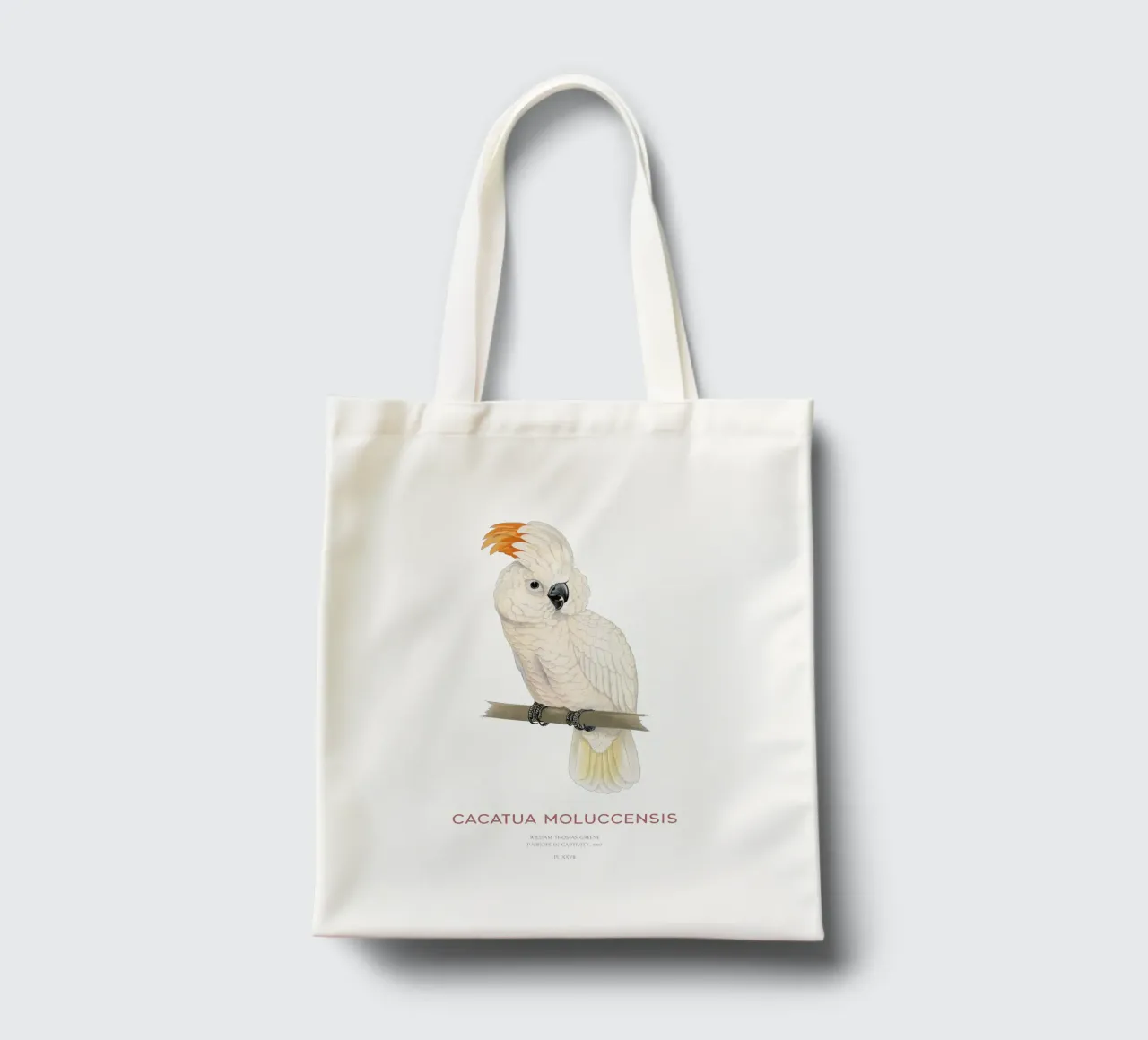 Molukkenkakadu oder Cacatua moluccensis Jutebeutel von Vintagrafica
