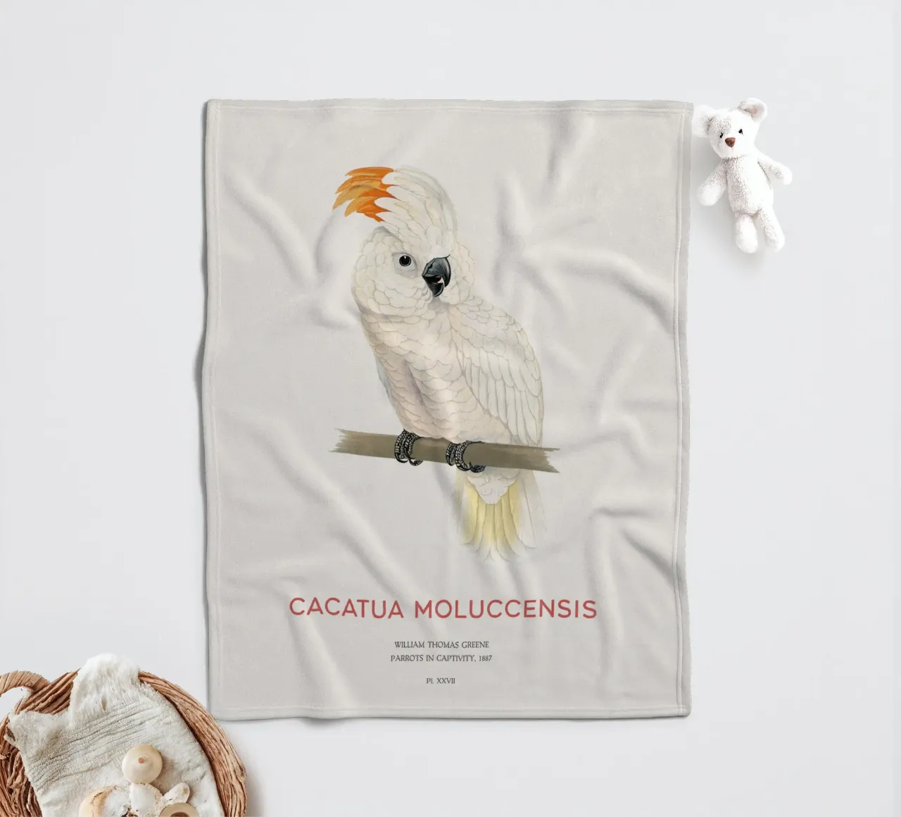 Molukkenkakadu oder Cacatua moluccensis Fleecedecke von Vintagrafica