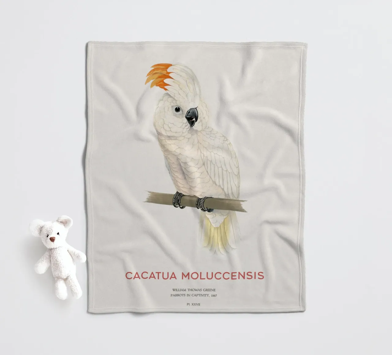 Molukkenkakadu oder Cacatua moluccensis Fleecedecke von Vintagrafica
