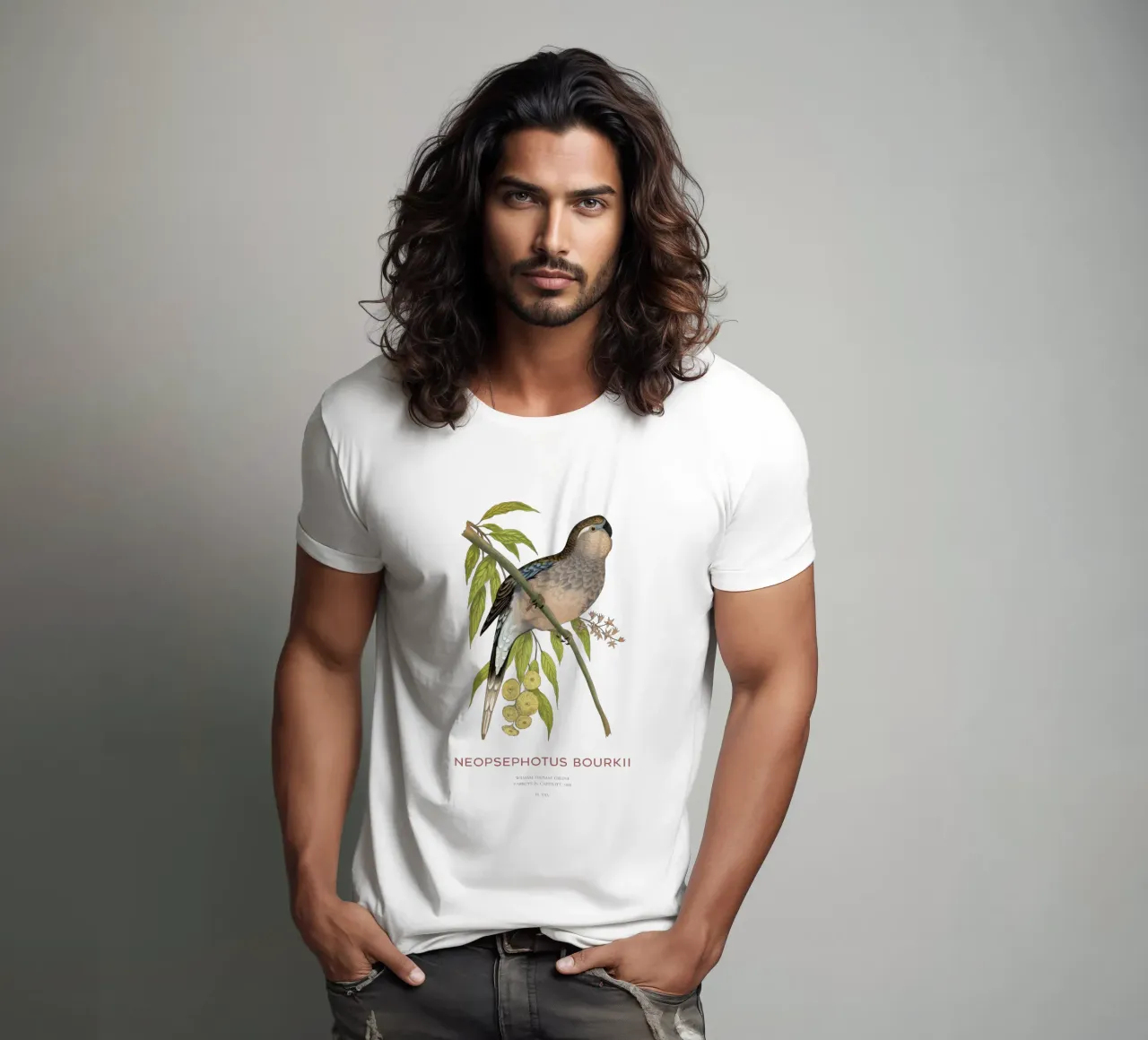 Pappagallo di Bourke o Neopsephotus bourkii t-shirt da Vintagrafica