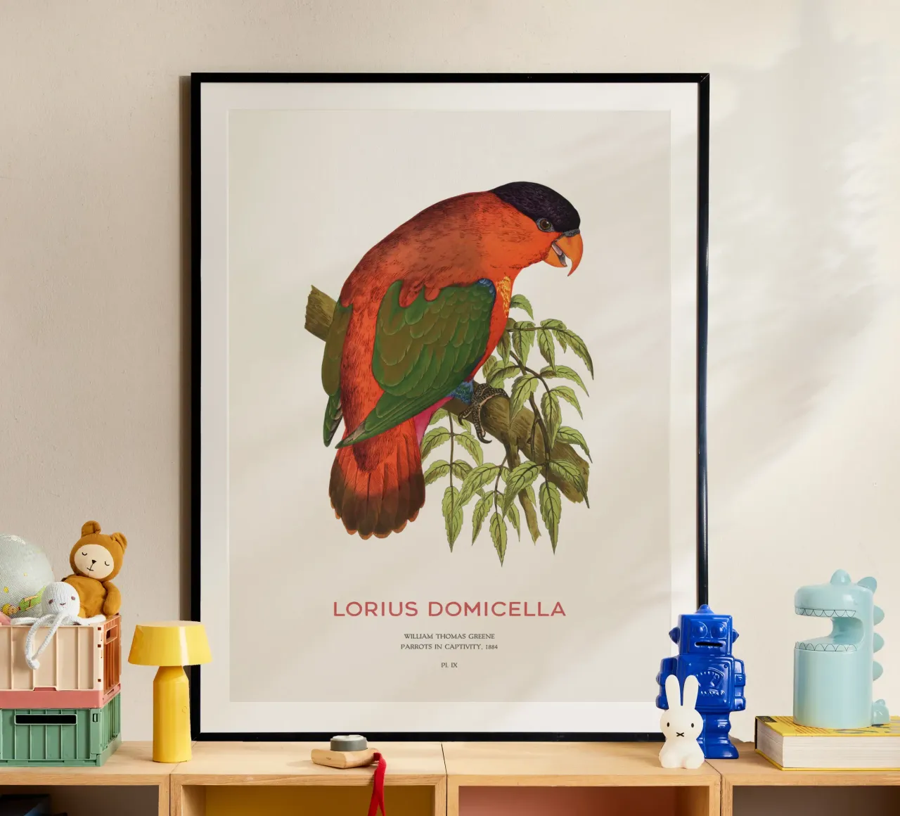 Lorius domicella oder Purpurnackenlori Hahnemühle von Vintagrafica