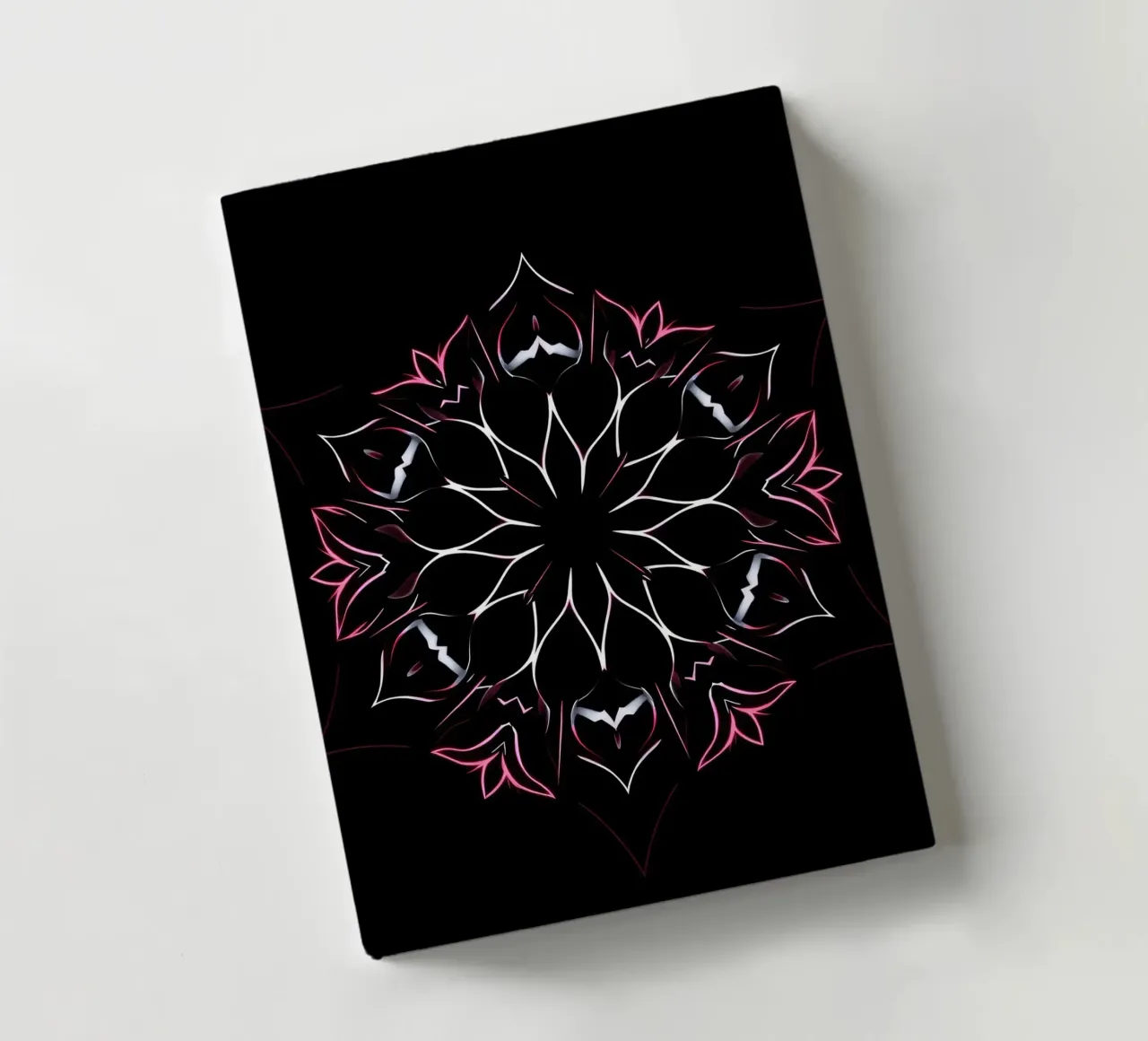 Intricate floral mandala design symmetrical pattern notebook by DesignDoodle
