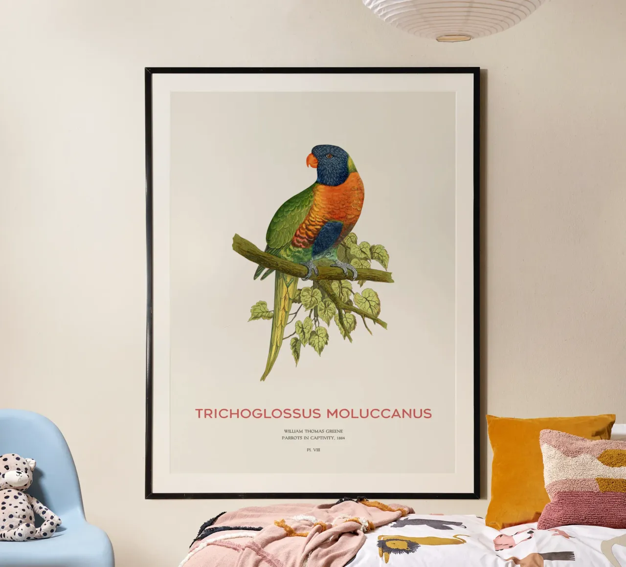 Lorichetto arcobaleno o Trichoglossus moluccanus carta hahnemühle da Vintagrafica