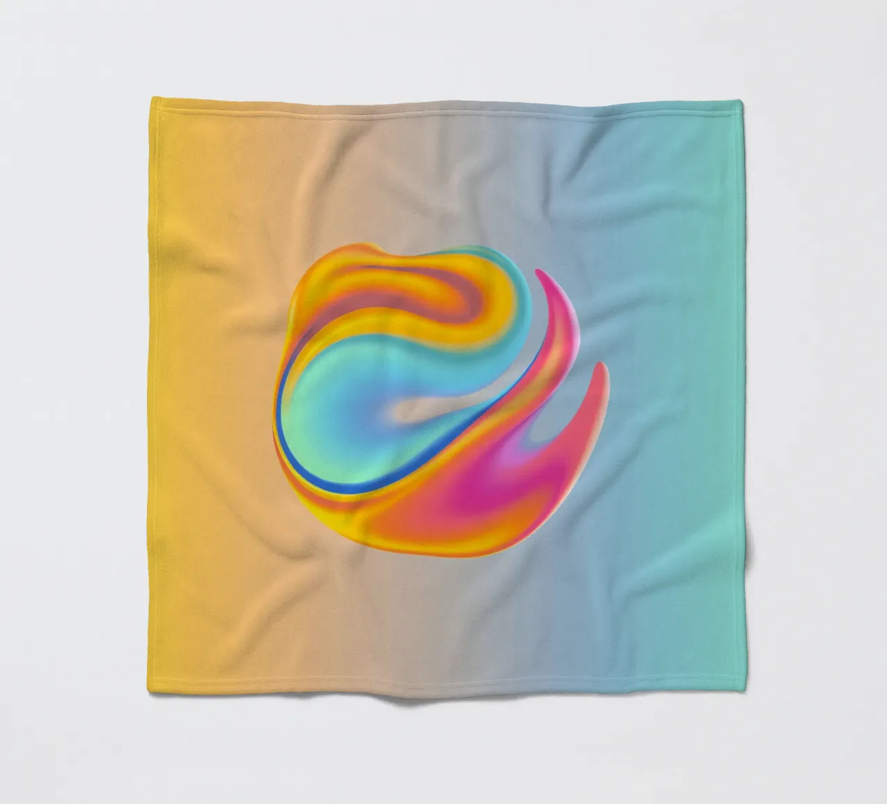 Kleurrijk abstract wervelontwerp dat logo mengt fleecedeken van DesignDoodle
