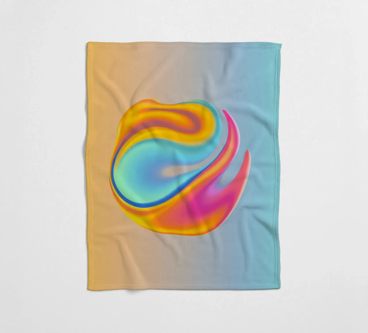 Kleurrijk abstract wervelontwerp dat logo mengt fleecedeken van DesignDoodle