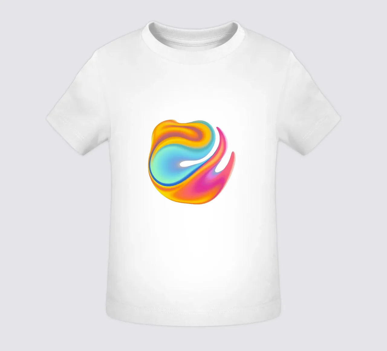 Colorful abstract swirl design blending logo baby t-shirt by DesignDoodle