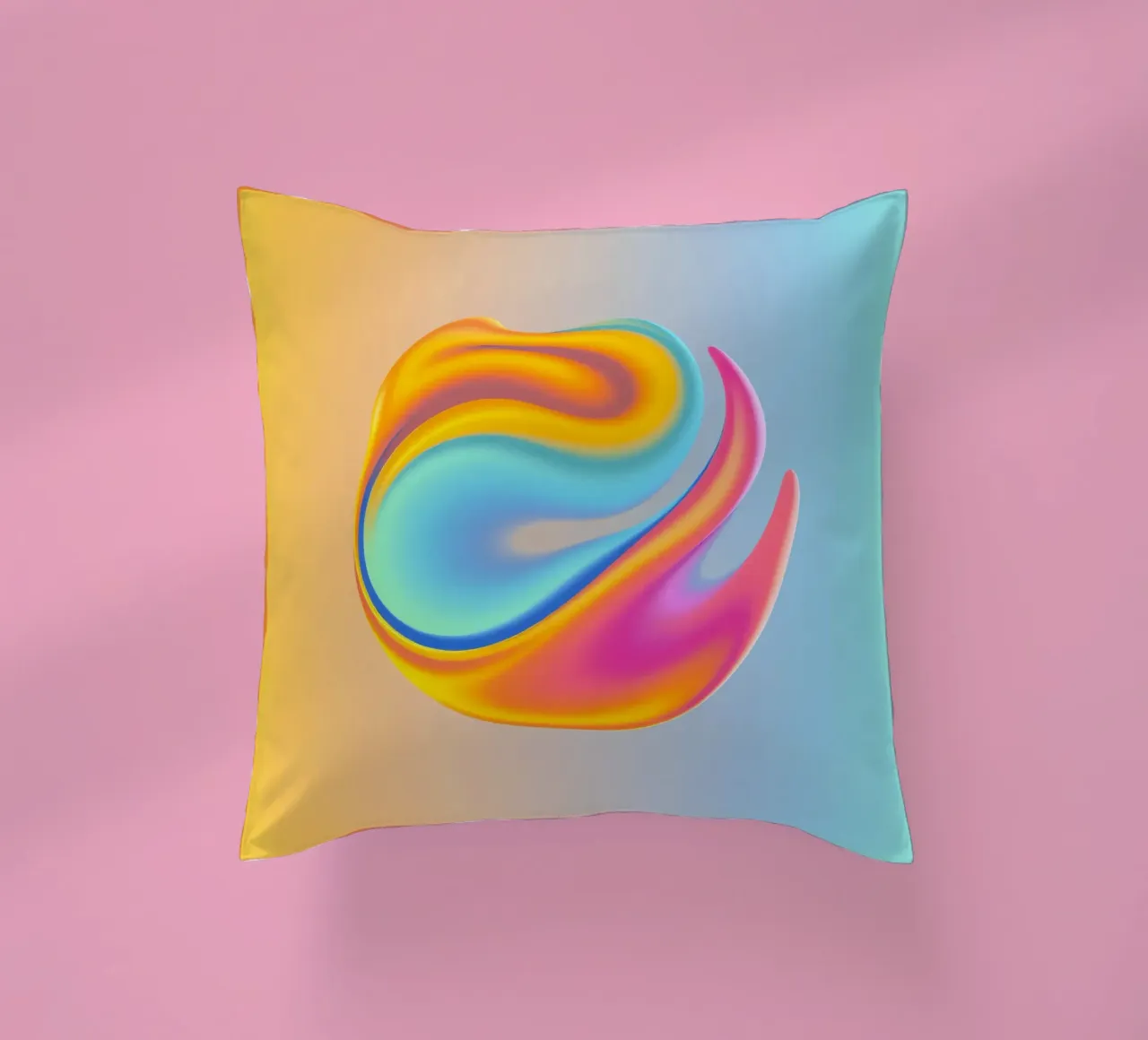 Logo astratto colorato con design a vortice che si fonde cuscino da DesignDoodle