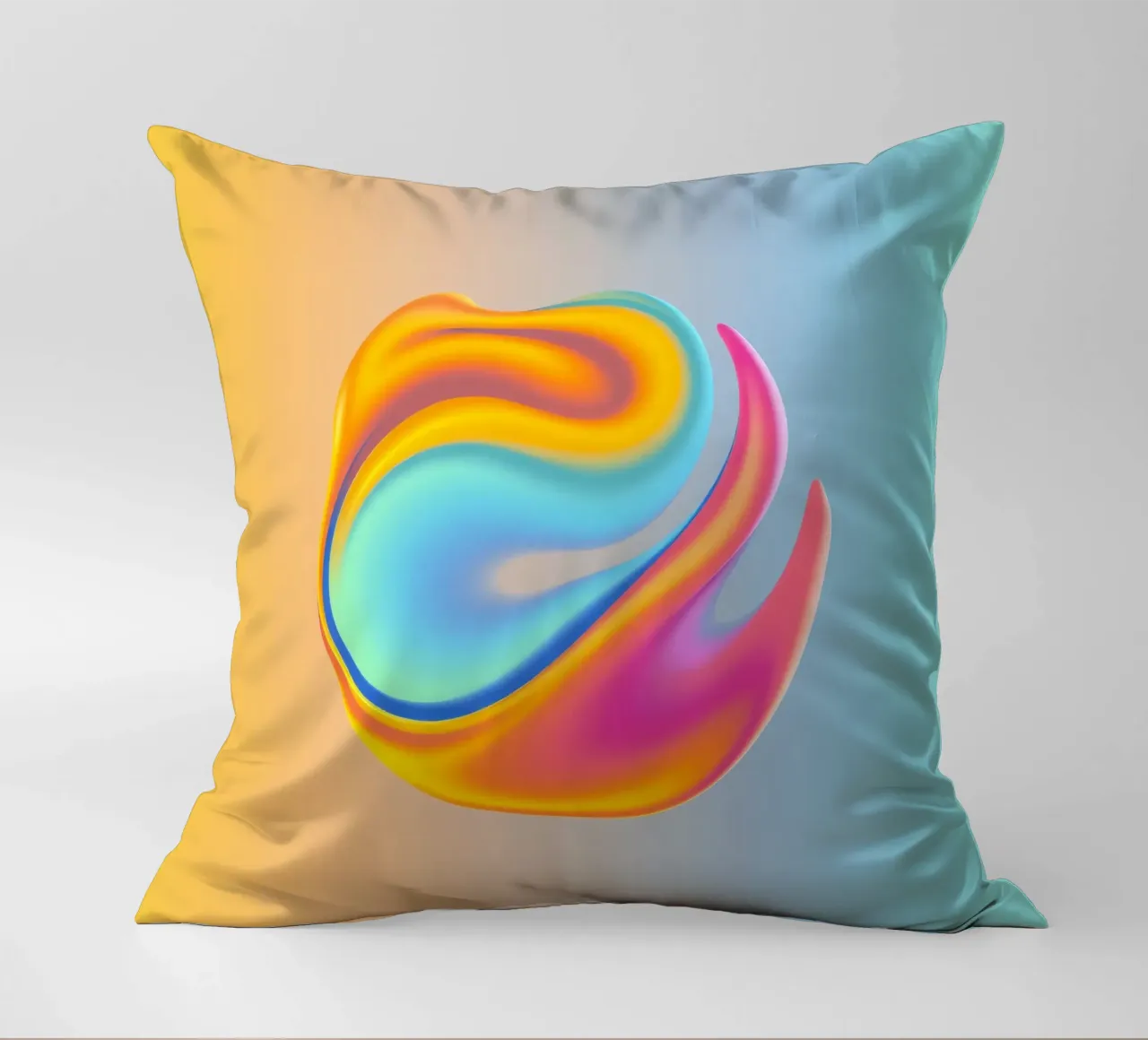 Logo astratto colorato con design a vortice che si fonde cuscino da DesignDoodle