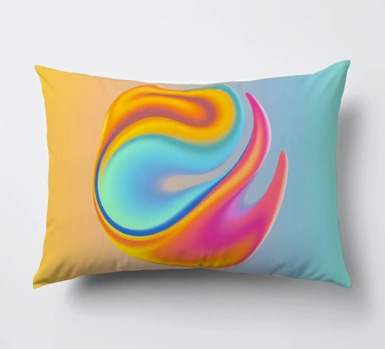 Logo astratto colorato con design a vortice che si fonde cuscino da DesignDoodle