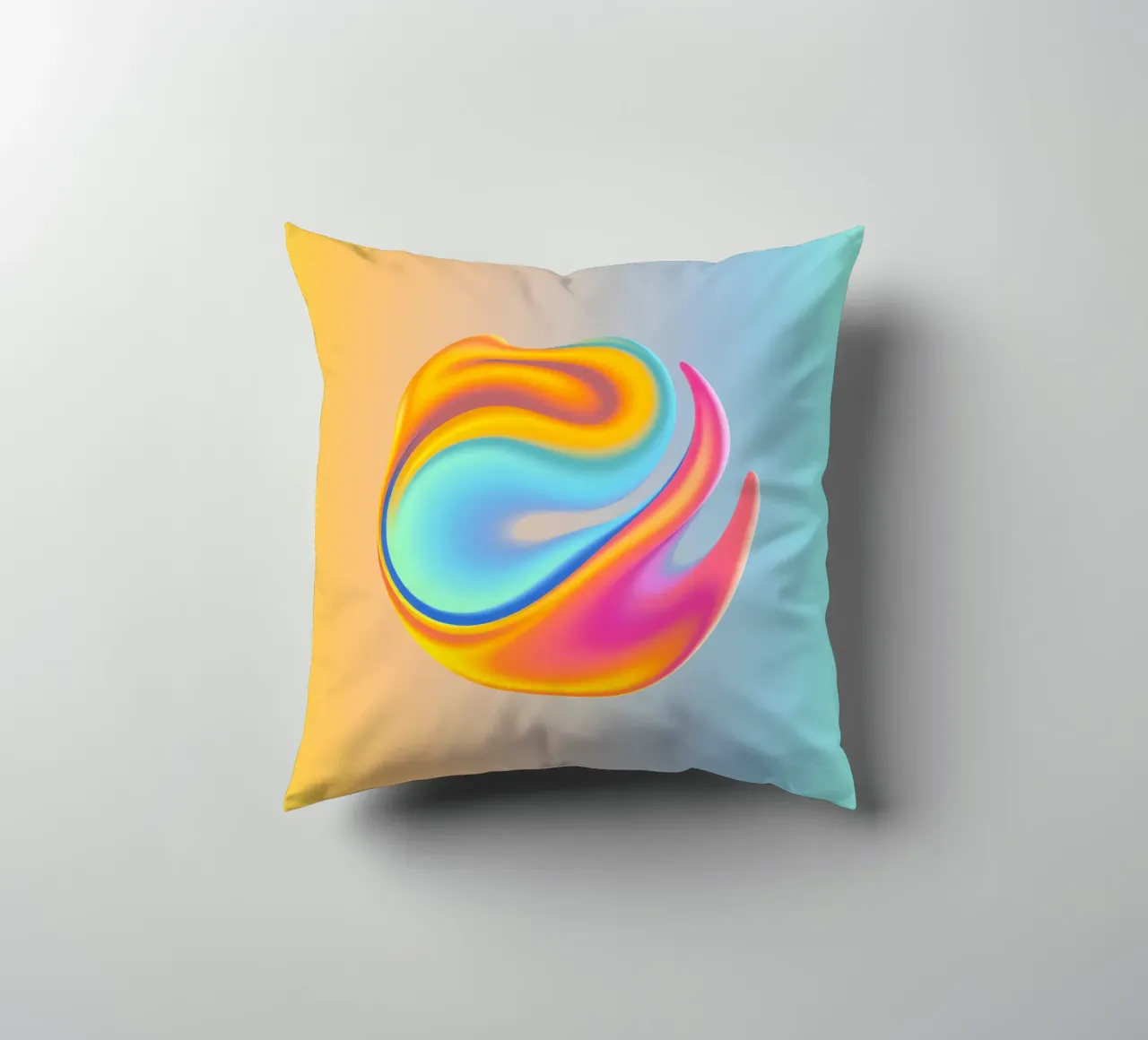 Logo astratto colorato con design a vortice che si fonde cuscino da DesignDoodle