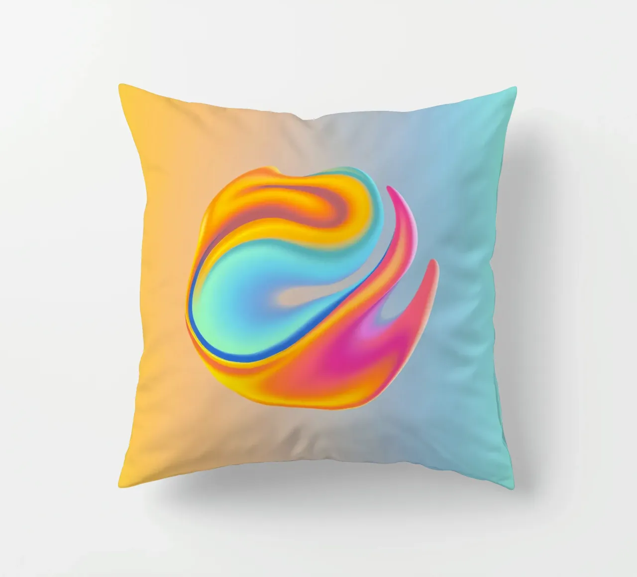 Logo astratto colorato con design a vortice che si fonde cuscino da DesignDoodle