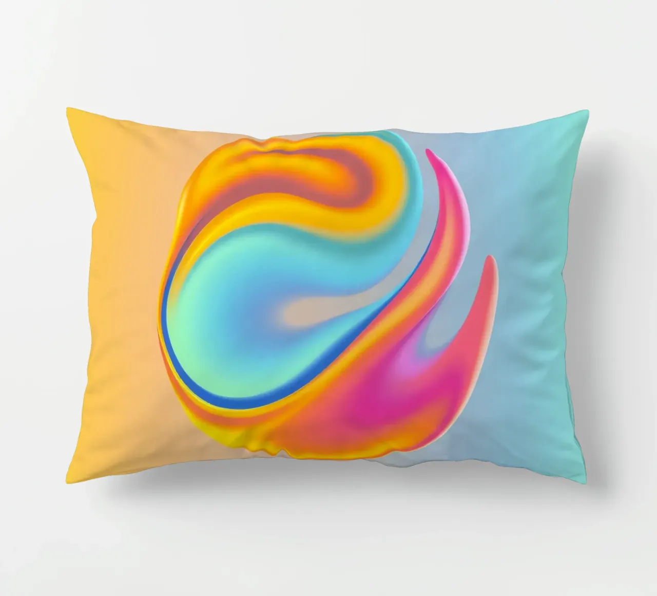 Logo astratto colorato con design a vortice che si fonde cuscino da DesignDoodle