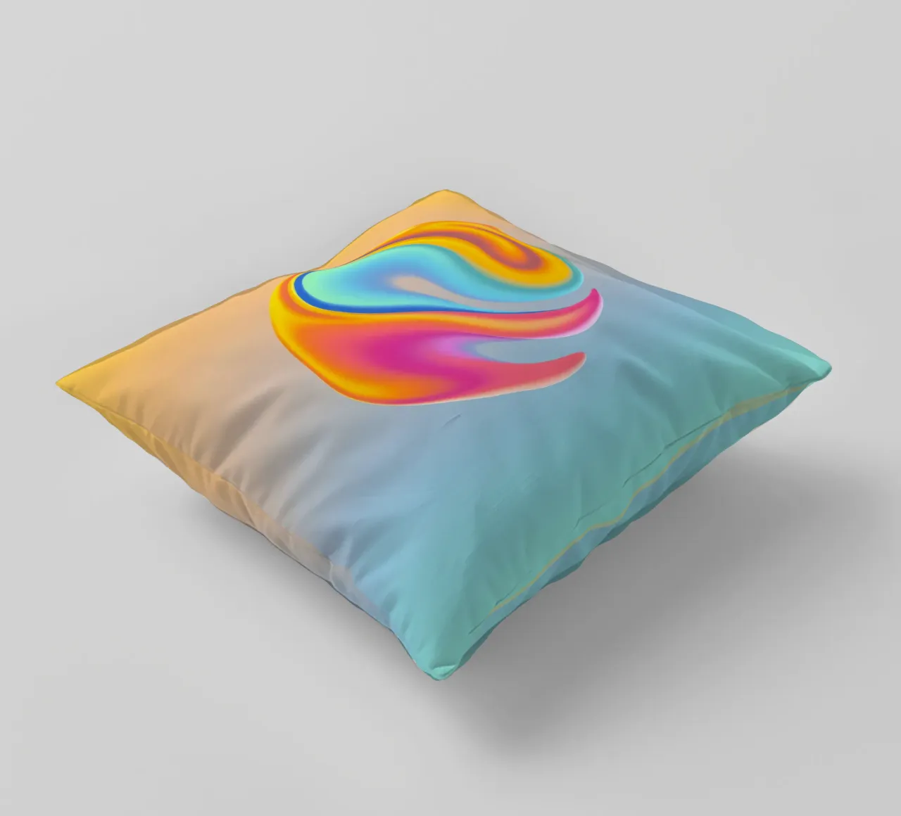 Logo astratto colorato con design a vortice che si fonde cuscino da DesignDoodle