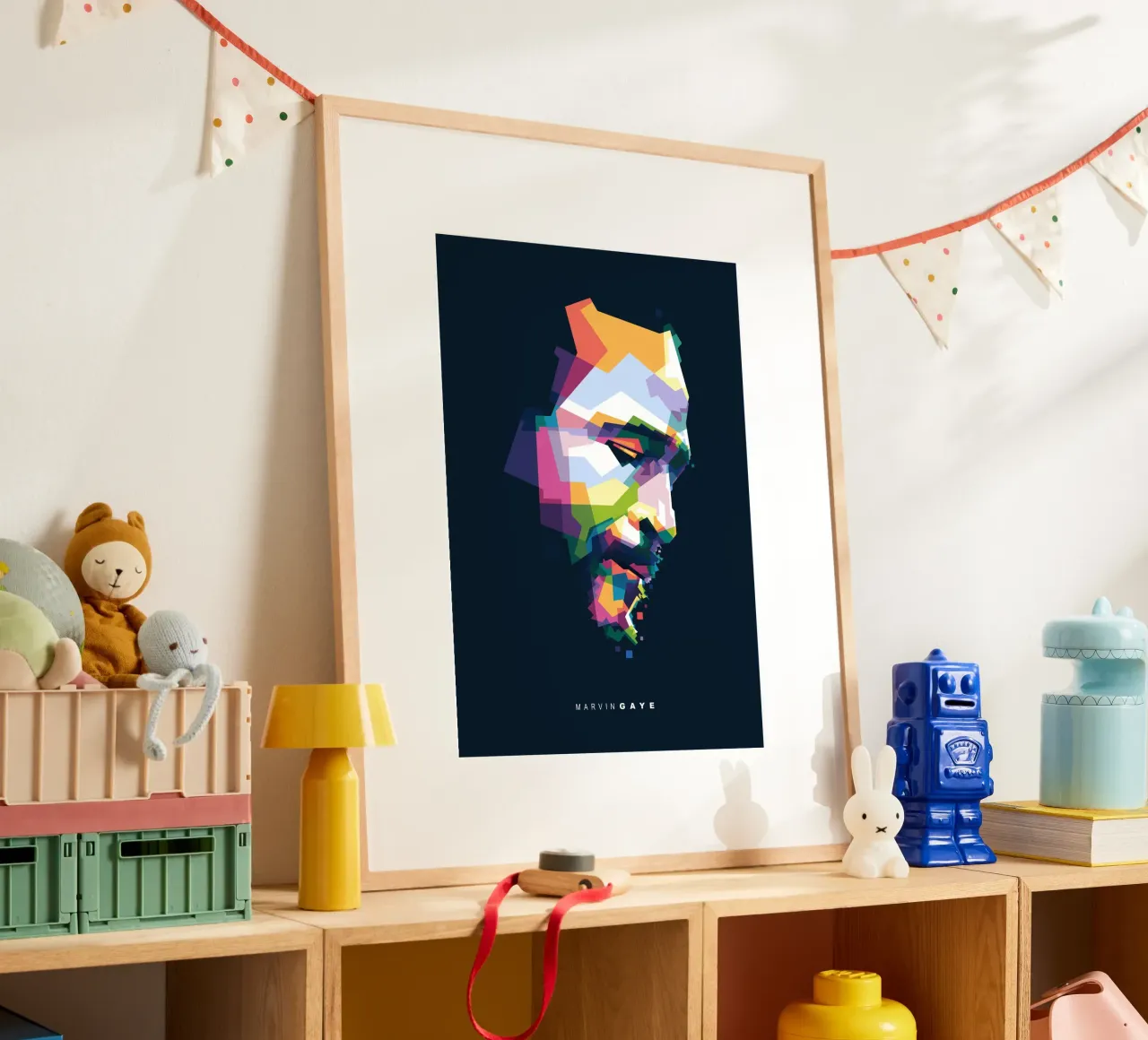 Marvin Gaye WPAP poster con telaio in alluminio da Alkahfsmart