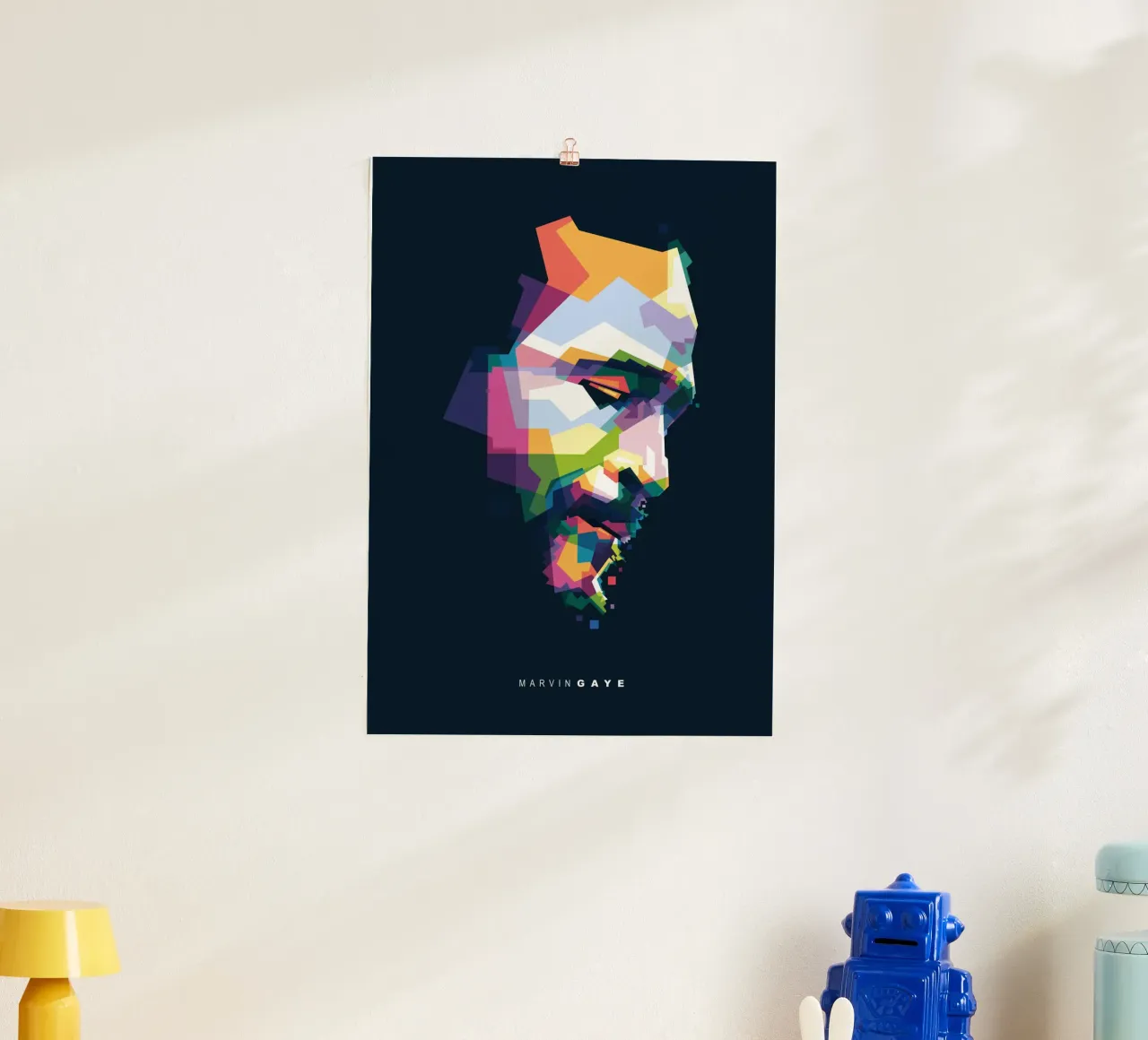Marvin Gaye WPAP poster con telaio in alluminio da Alkahfsmart