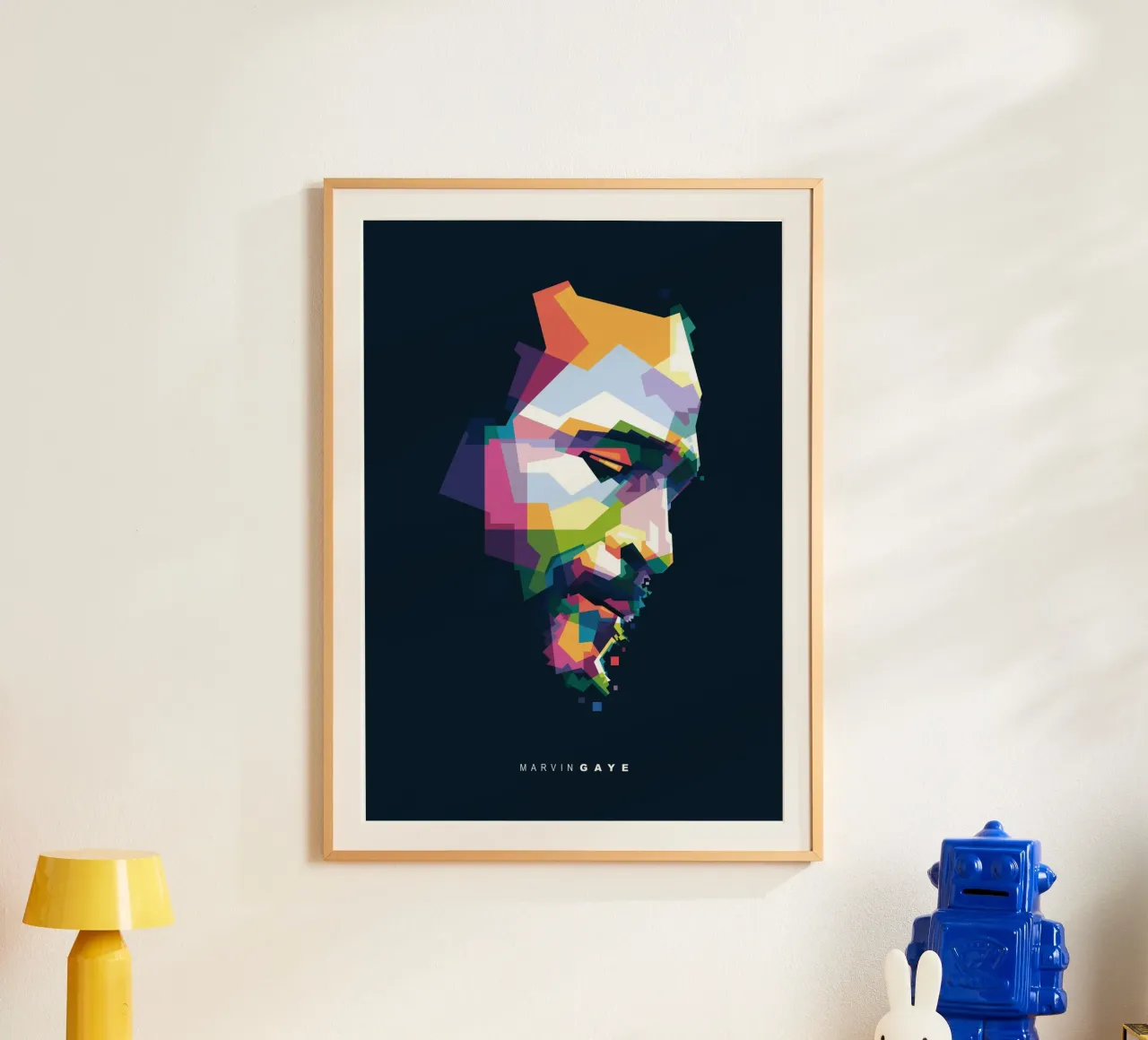 Marvin Gaye WPAP poster con telaio in alluminio da Alkahfsmart