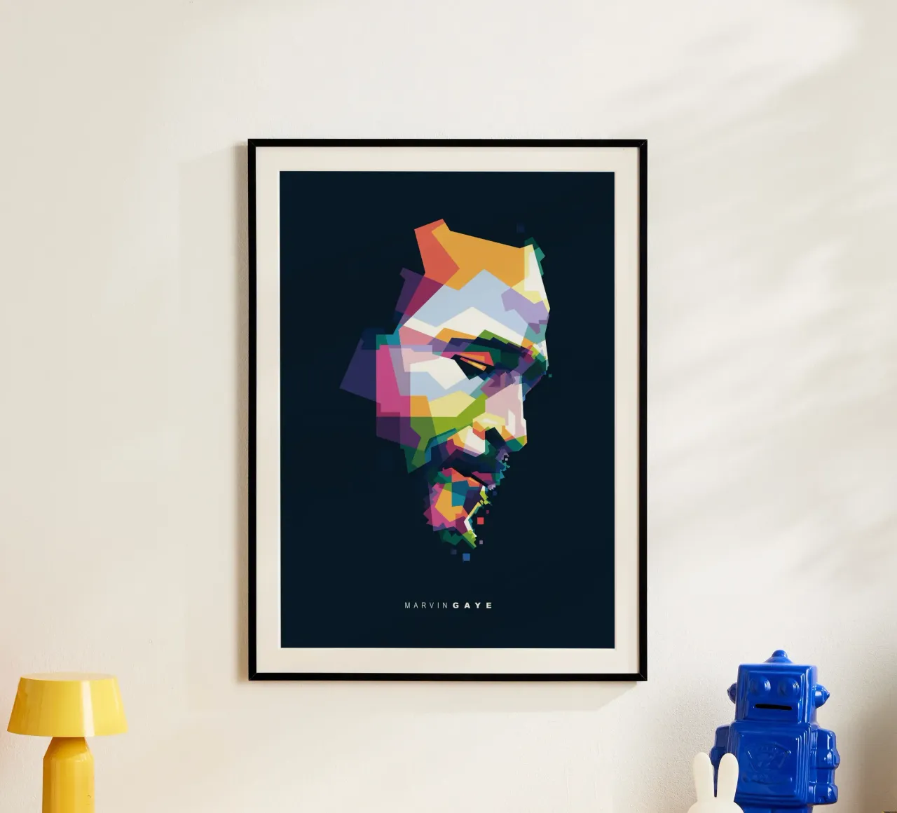 Marvin Gaye WPAP poster con telaio in alluminio da Alkahfsmart