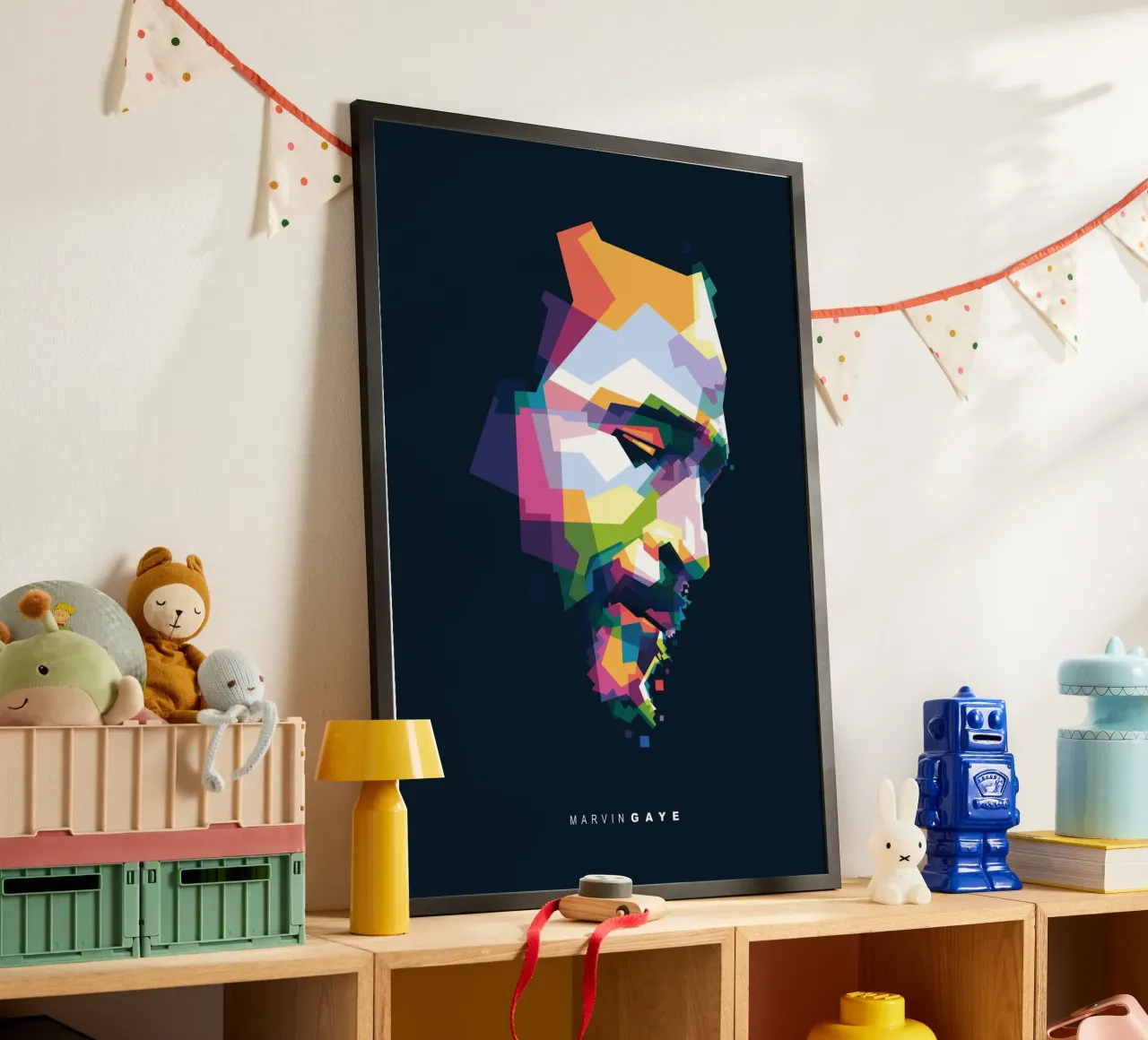 Marvin Gaye WPAP poster con telaio in alluminio da Alkahfsmart