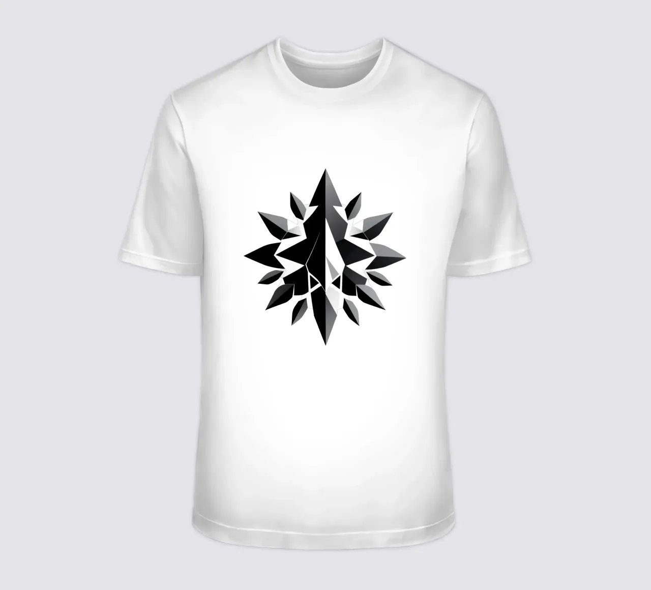 Dessin géométrique abstrait d'une étoile noire et blanche t-shirt de DesignDoodle