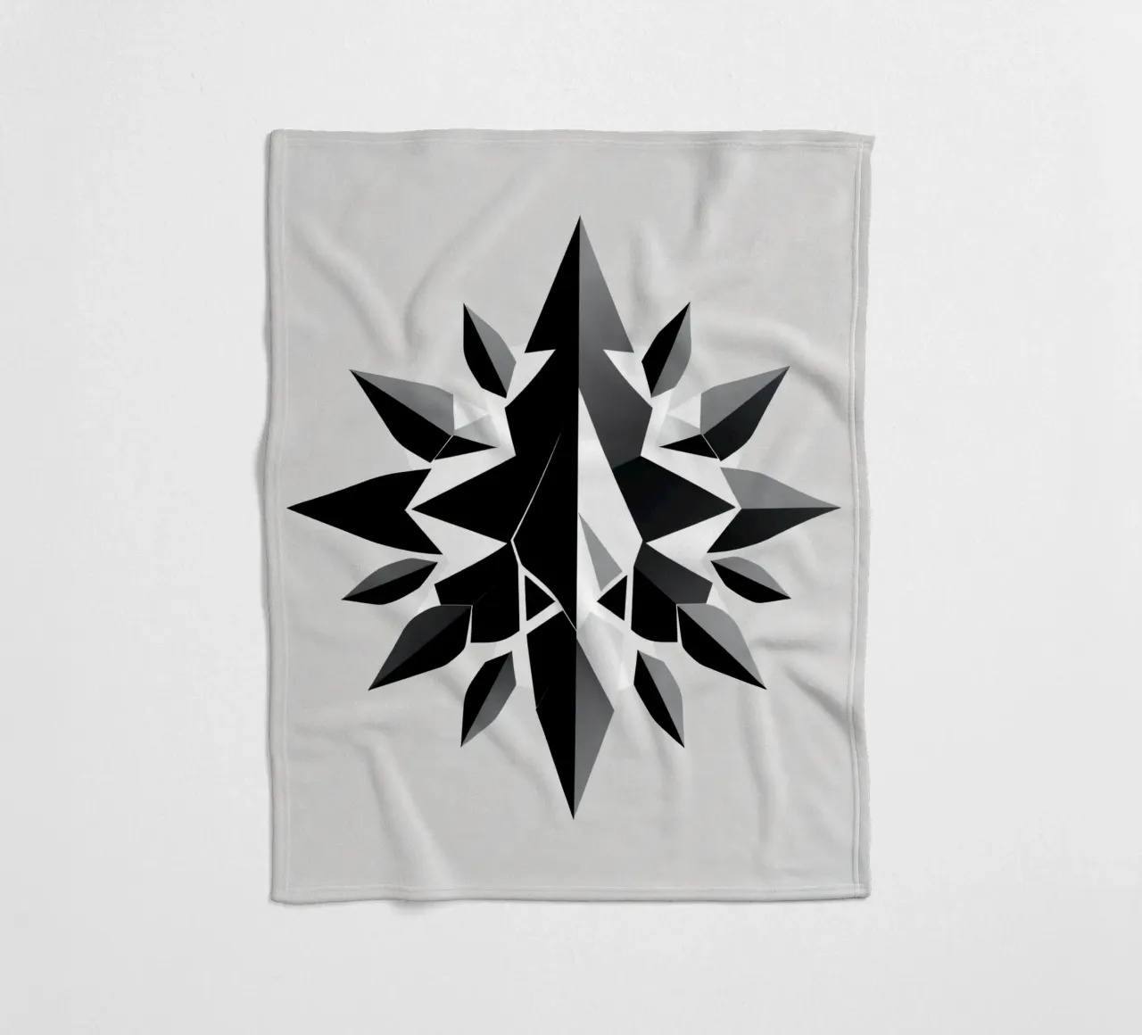 Abstraktes geometrisches Muster eines schwarzen und weißen Sterns Fleecedecke von DesignDoodle