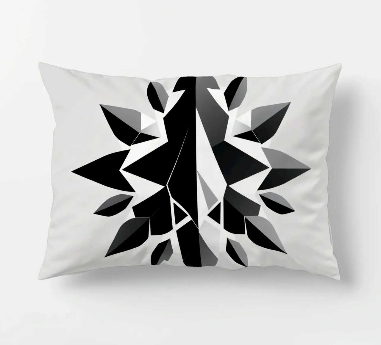 Dessin géométrique abstrait d'une étoile noire et blanche coussin de DesignDoodle
