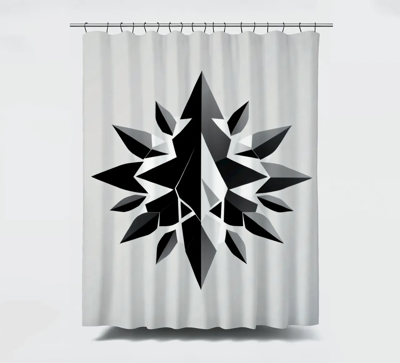 Abstraktes geometrisches Muster eines schwarzen und weißen Sterns Duschvorhang von DesignDoodle