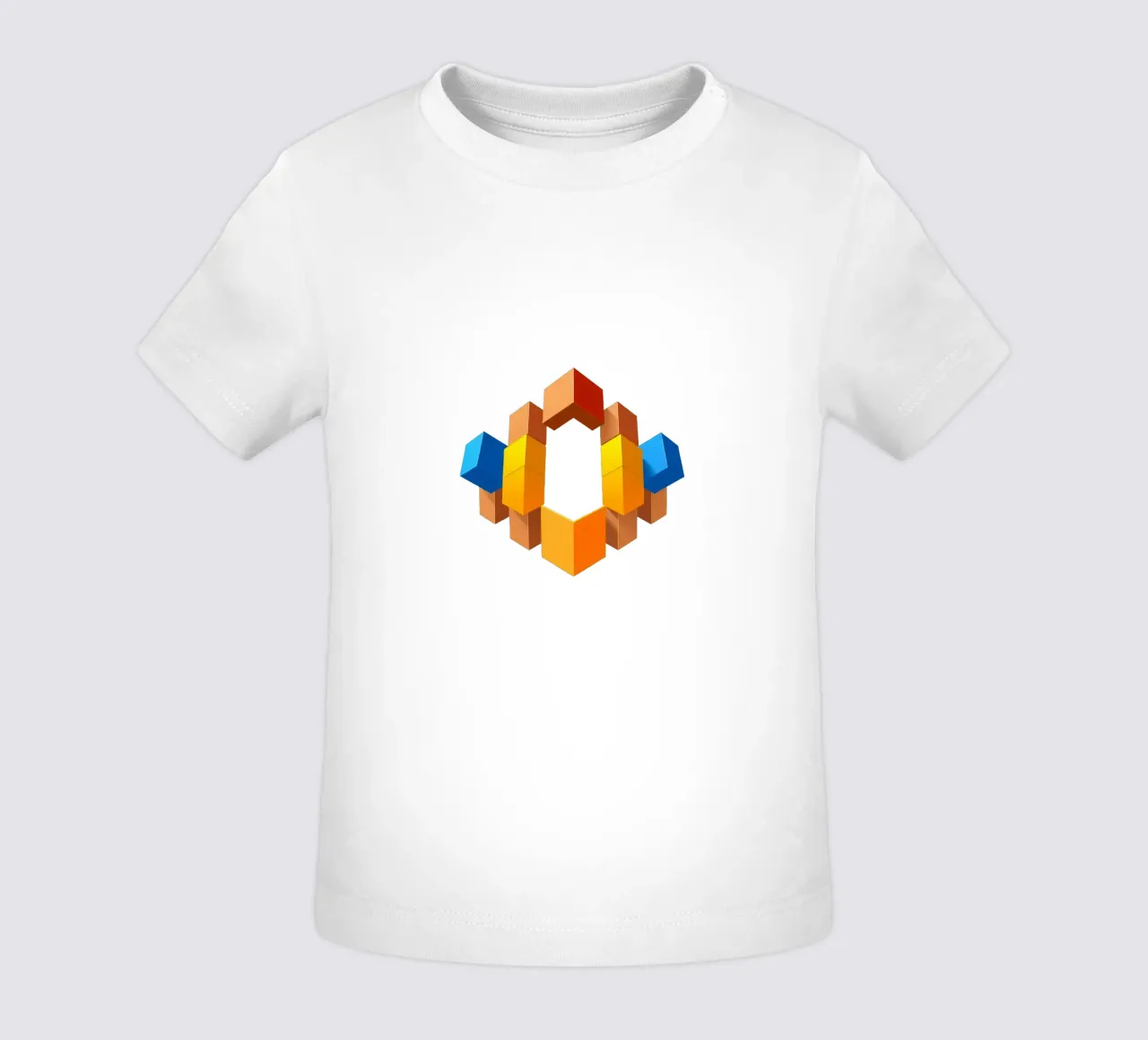 Forme geometriche colorate disposte in un motivo creativo maglietta neonato da DesignDoodle
