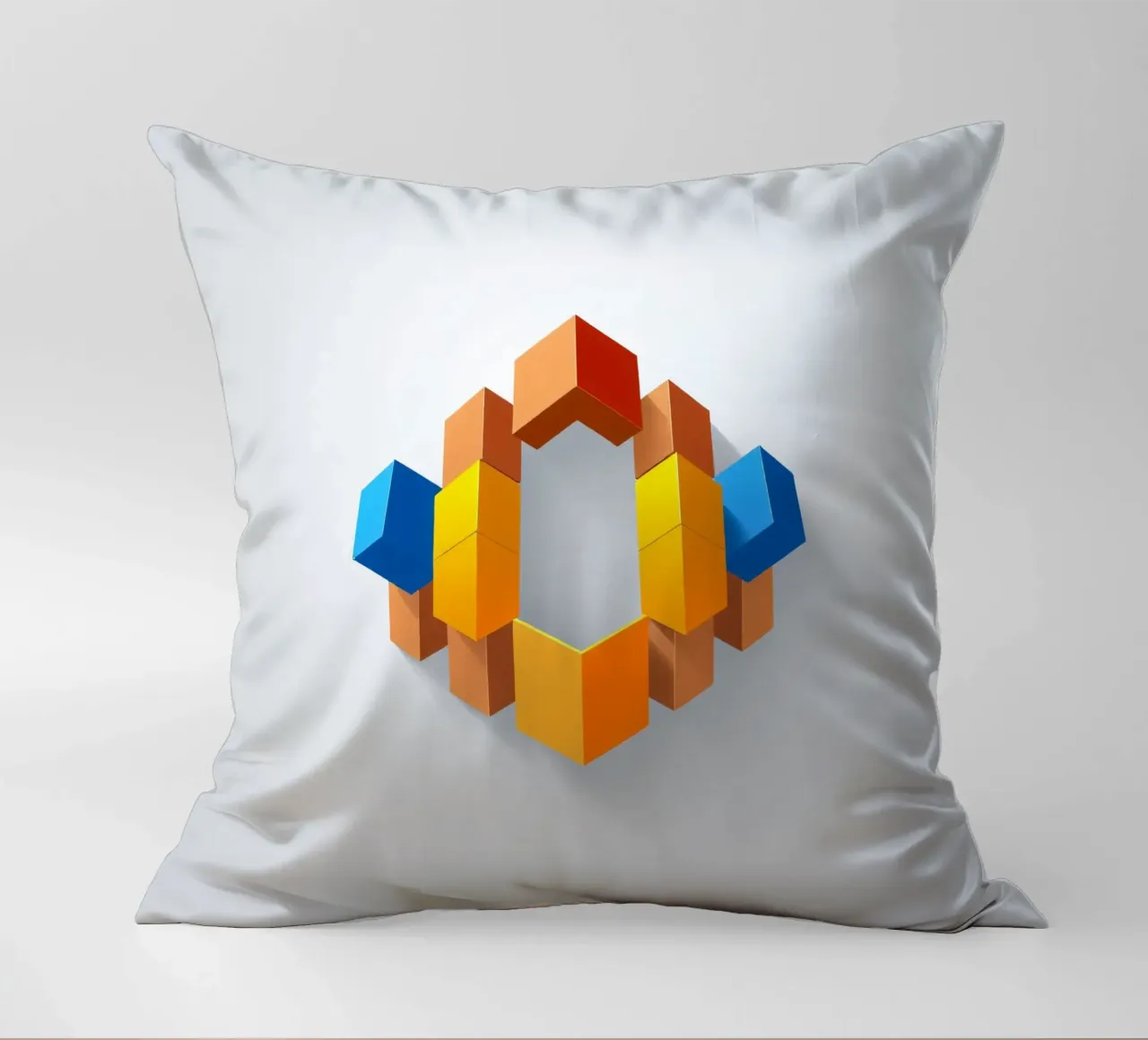 Forme geometriche colorate disposte in un motivo creativo cuscino da DesignDoodle