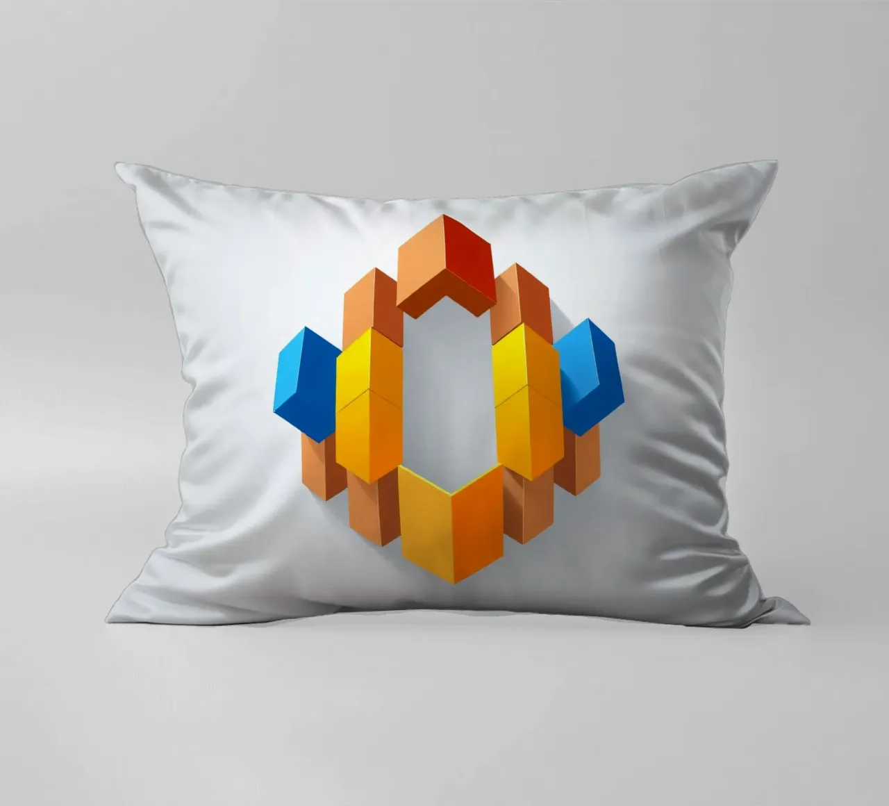 Forme geometriche colorate disposte in un motivo creativo cuscino da DesignDoodle