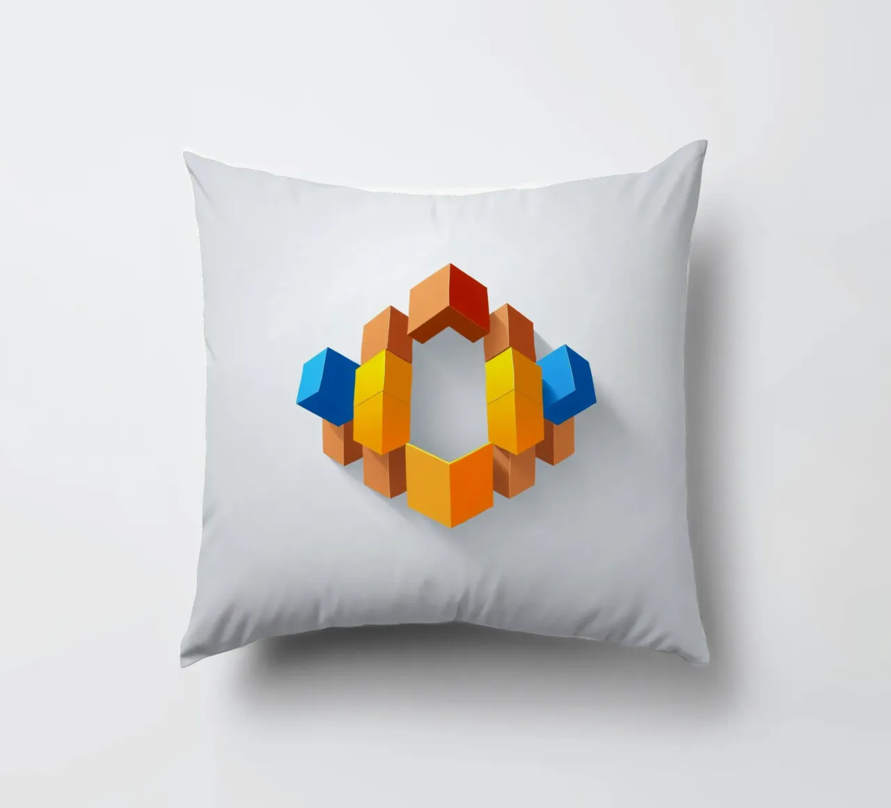 Forme geometriche colorate disposte in un motivo creativo cuscino da DesignDoodle