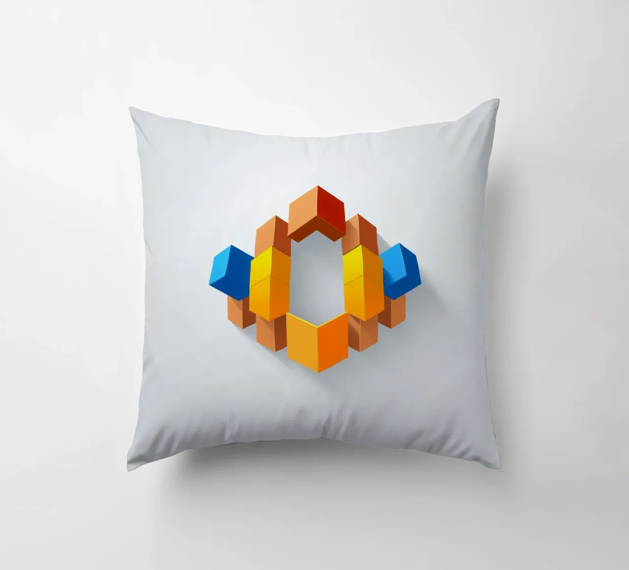 Forme geometriche colorate disposte in un motivo creativo cuscino da DesignDoodle