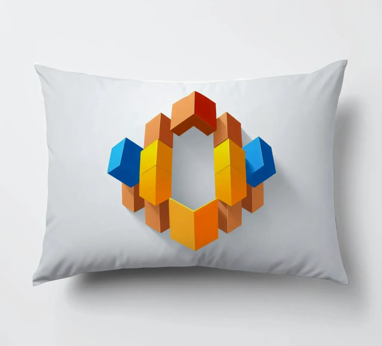 Forme geometriche colorate disposte in un motivo creativo cuscino da DesignDoodle