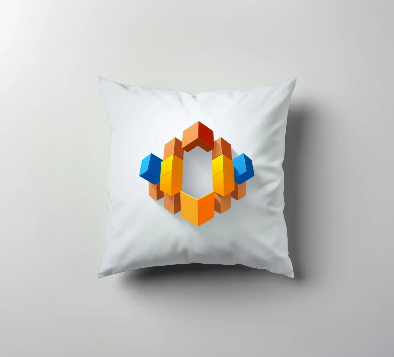 Forme geometriche colorate disposte in un motivo creativo cuscino da DesignDoodle