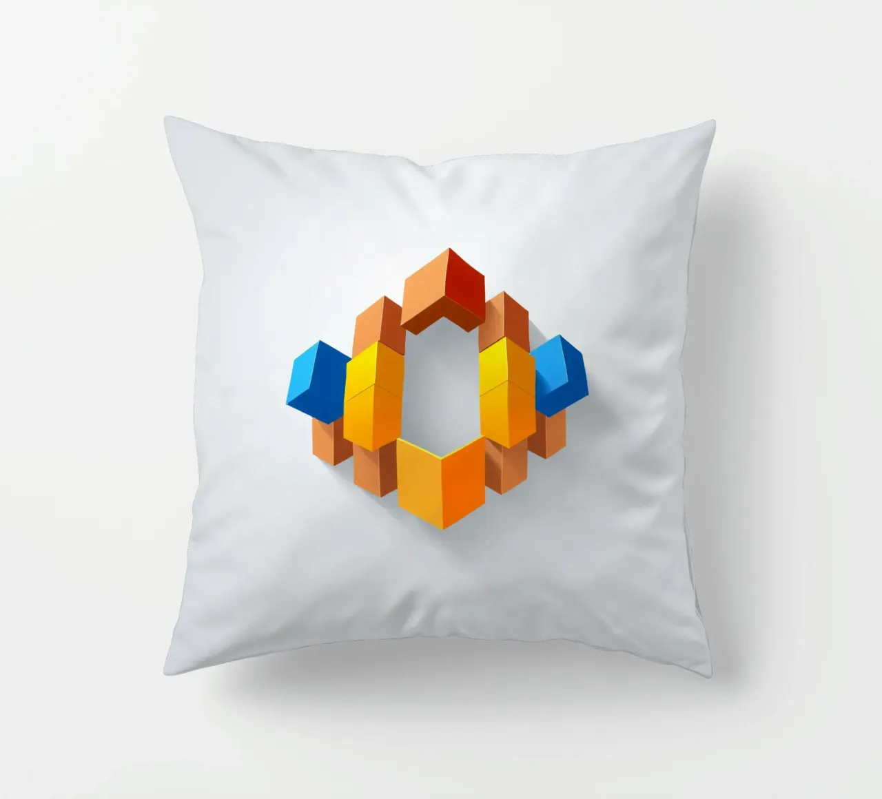 Forme geometriche colorate disposte in un motivo creativo cuscino da DesignDoodle